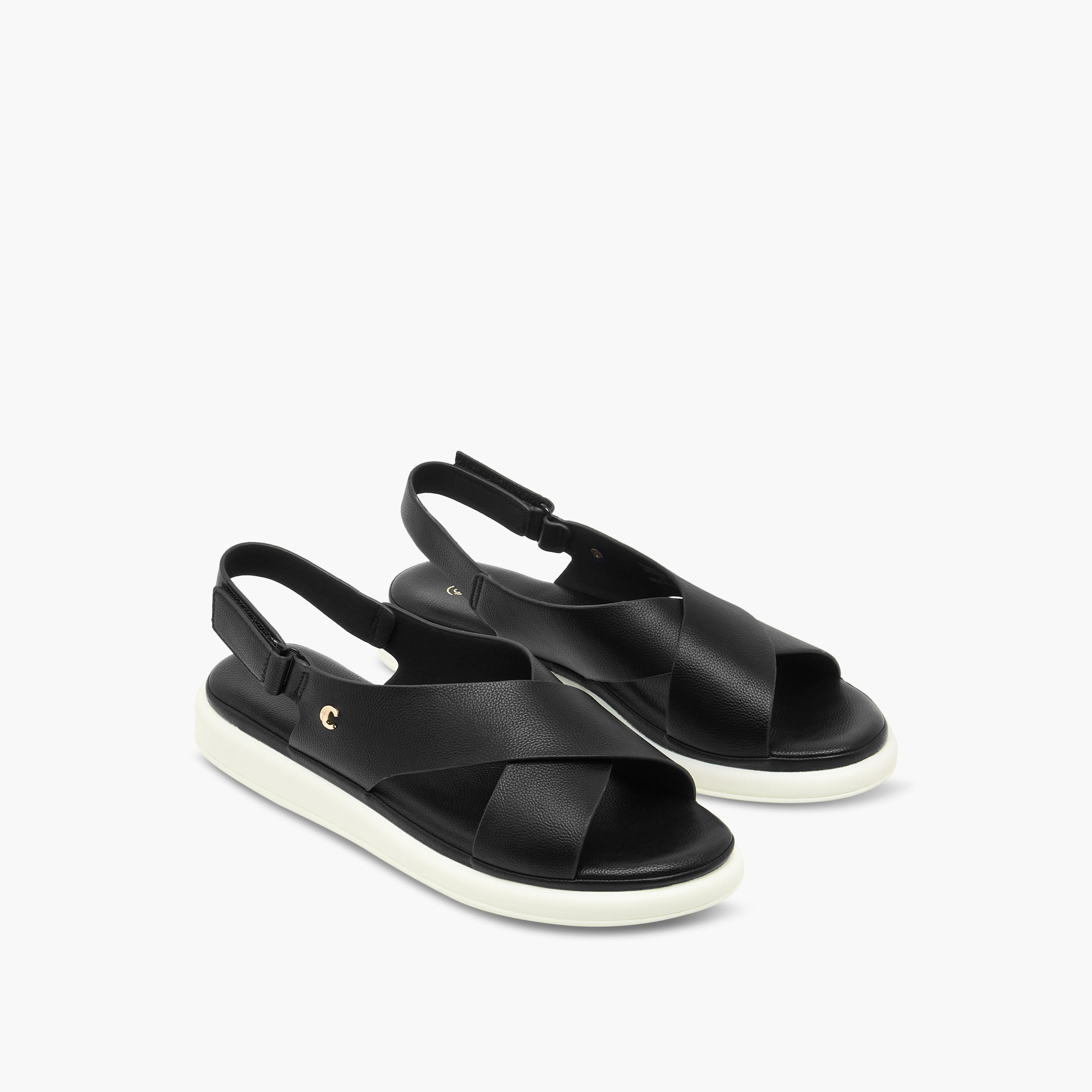 Le Confort Textured Hook & Loop Comfort Sandals-women-shoes-flats-sandals-image-1