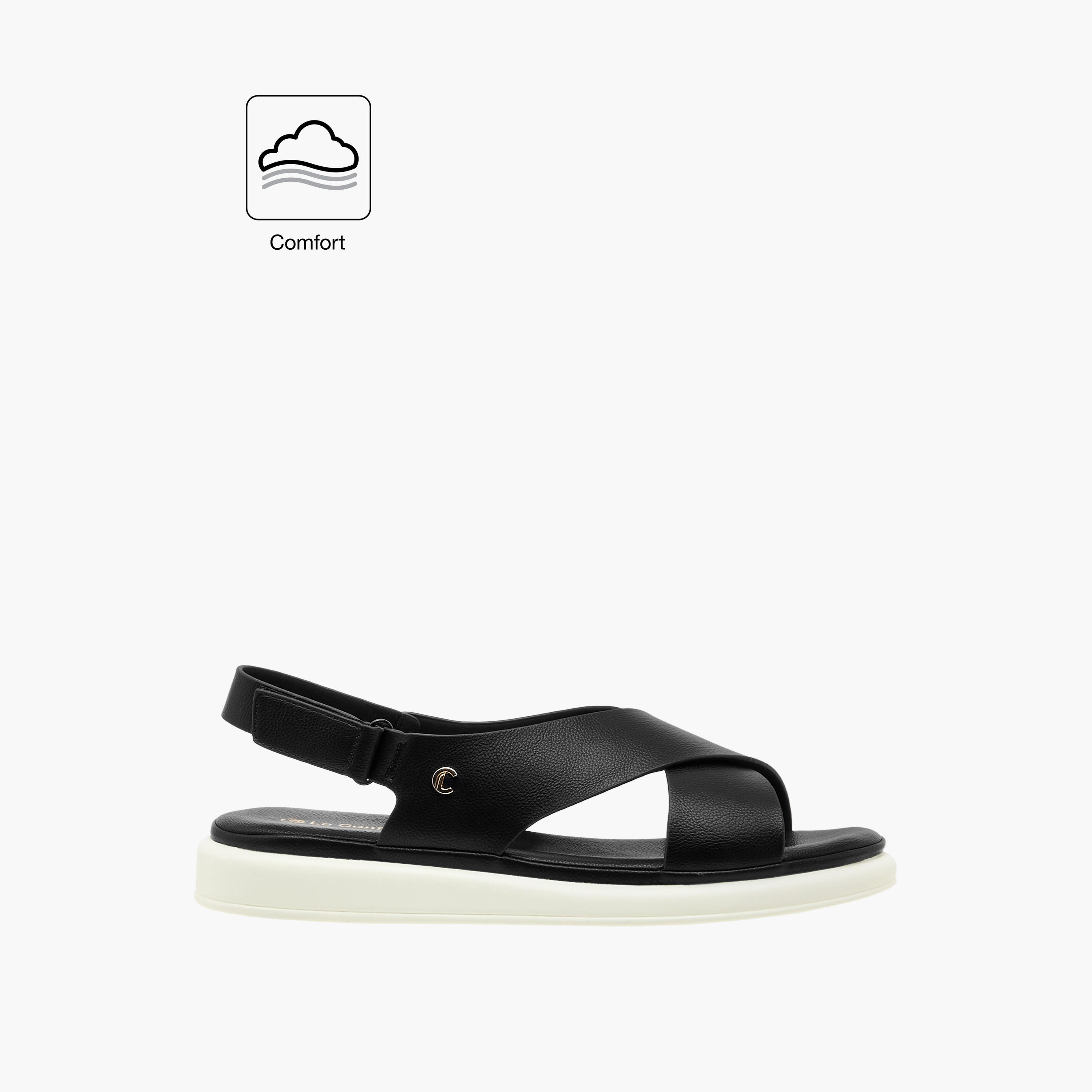 Le Confort Textured Hook & Loop Comfort Sandals-women-shoes-flats-sandals-image-2