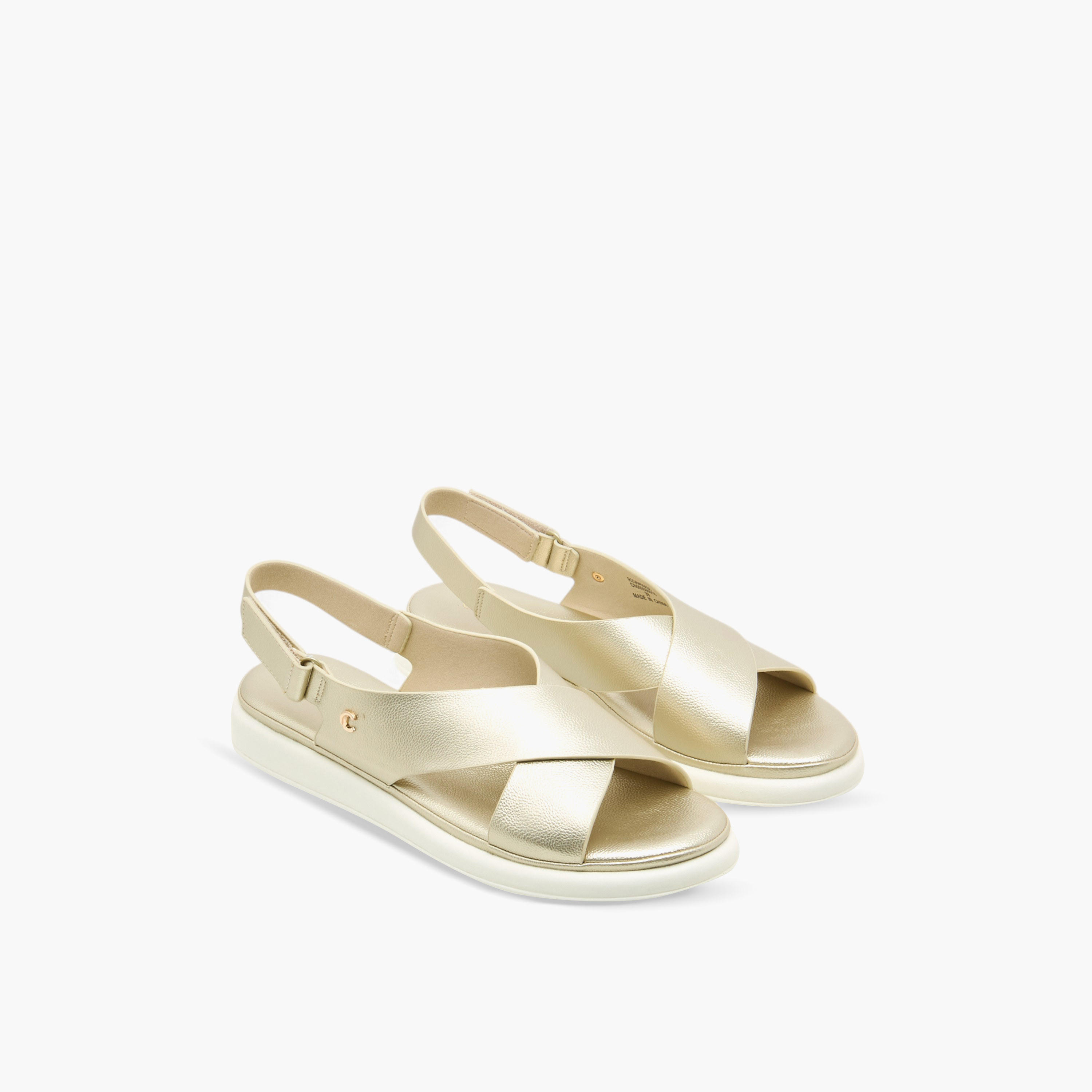 Le Confort Textured Hook & Loop Comfort Sandals-women-shoes-flats-sandals-image-1