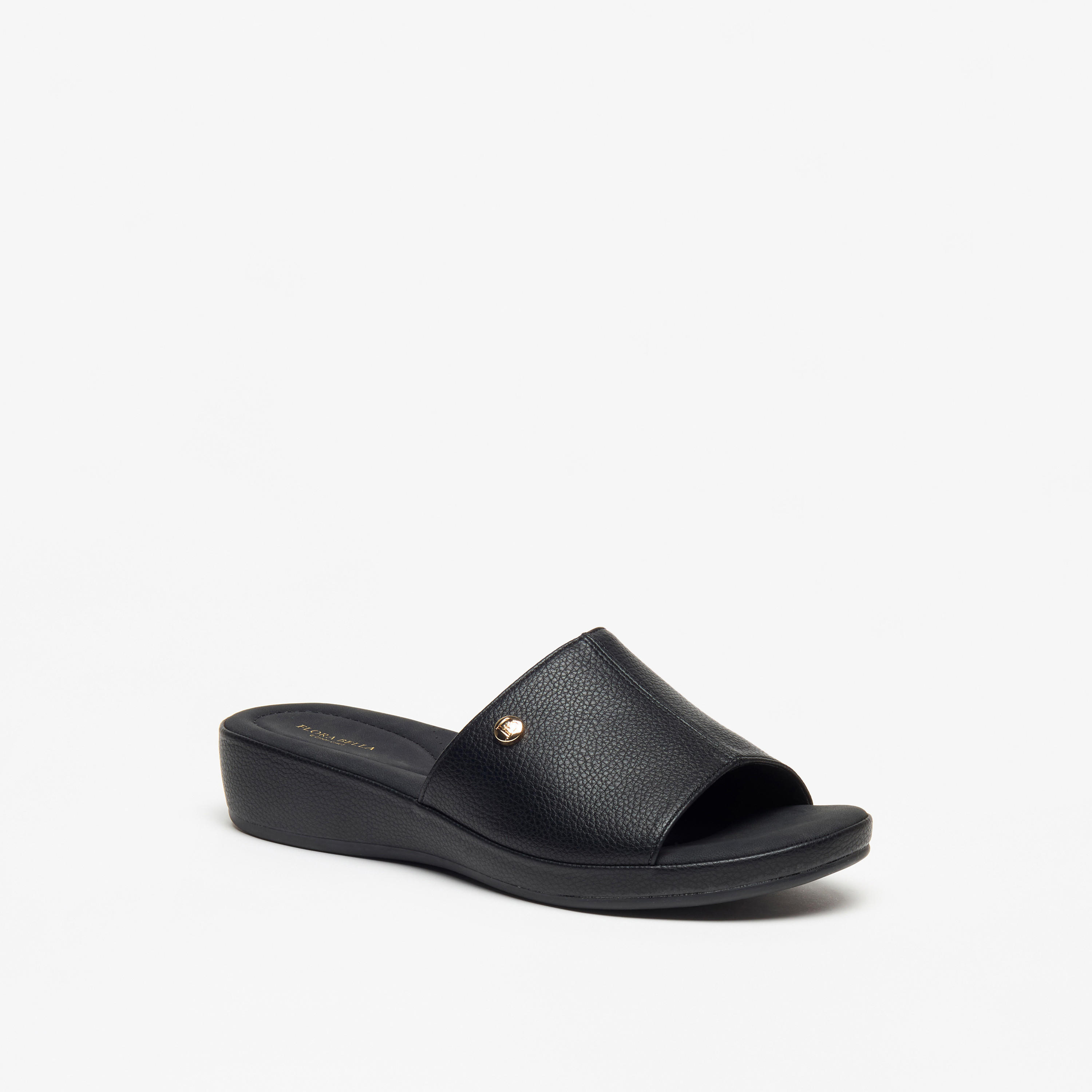 Flora Bella Textured Open Toe Slip-On Sandals with Metallic Trim-women-shoes-flats-sandals-image-6