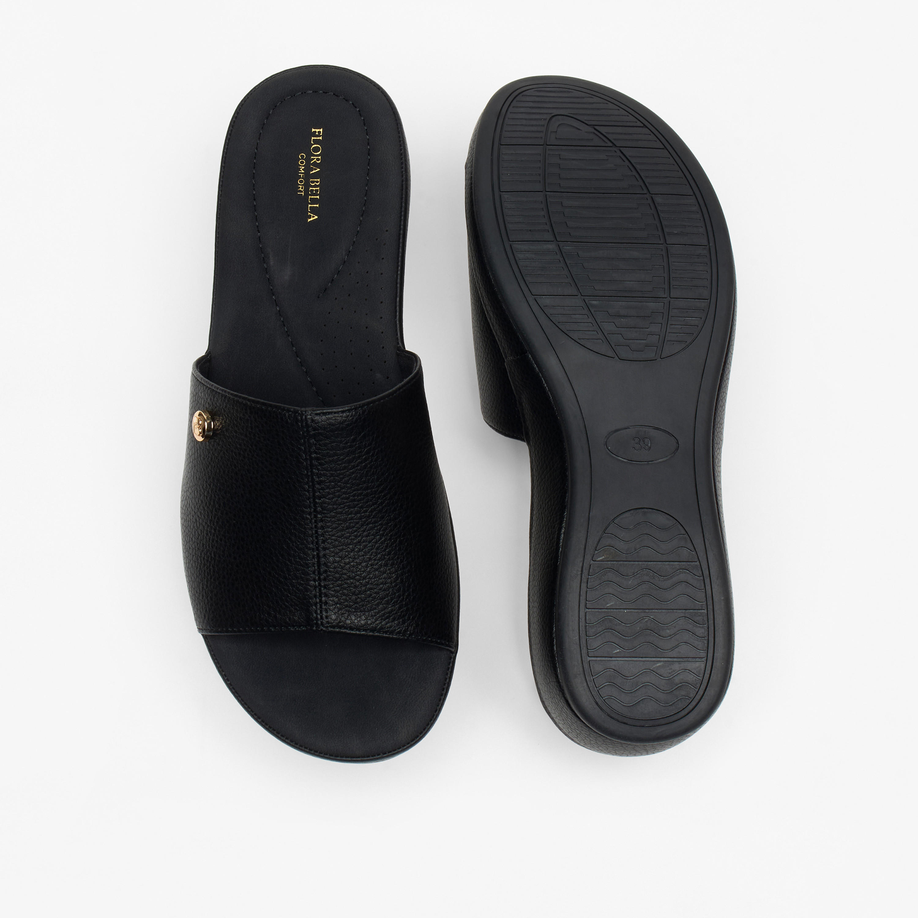 Flora Bella Textured Open Toe Slip-On Sandals with Metallic Trim-women-shoes-flats-sandals-image-9