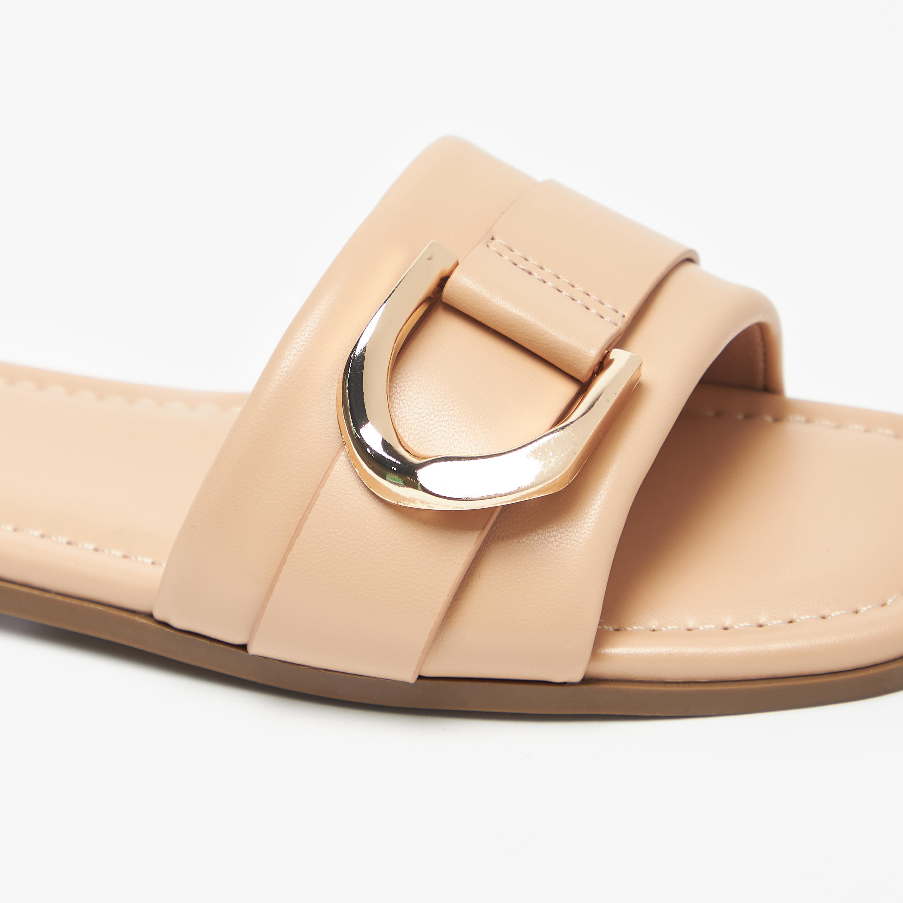 Celeste Women's Solid Slip-On Sandals with Metal Accent-women-shoes-flats-sandals-image-5