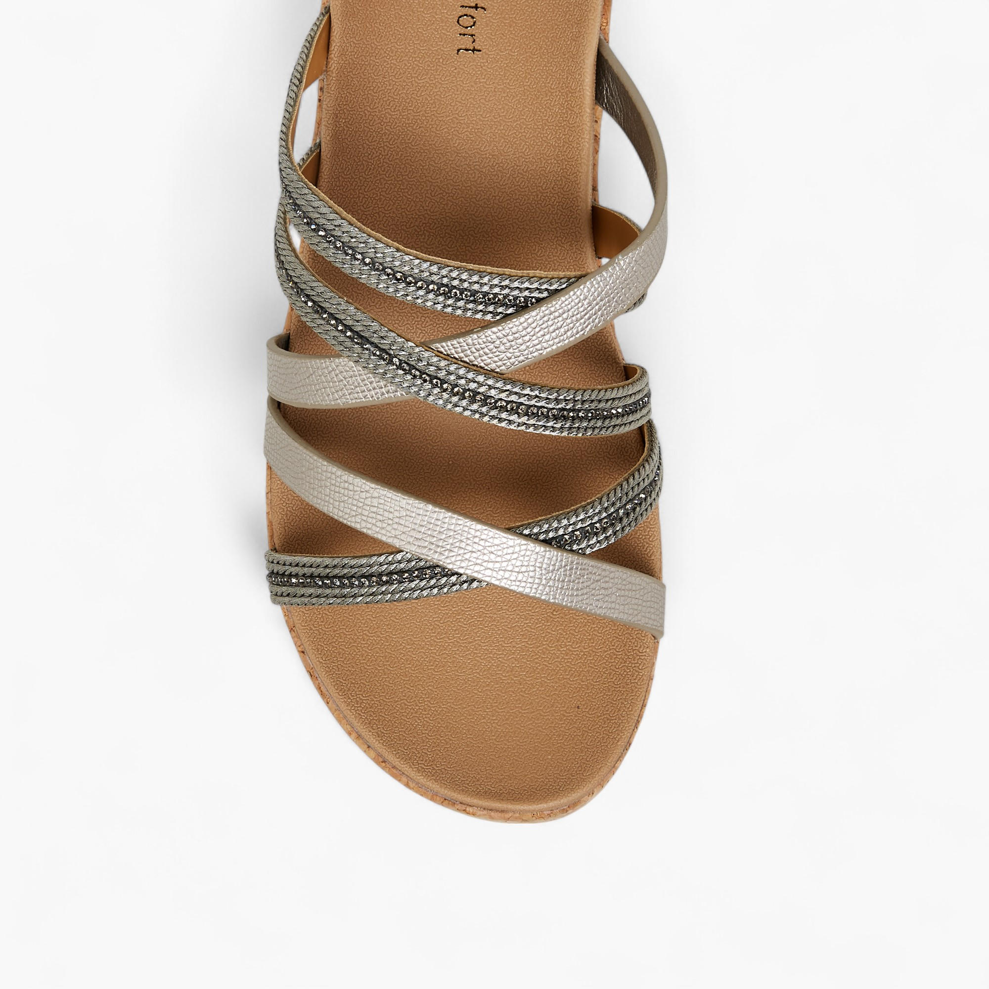 Le Confort Embellished Strappy Slip-On Sandals with Wedge Heels-women-shoes-heels-image-4