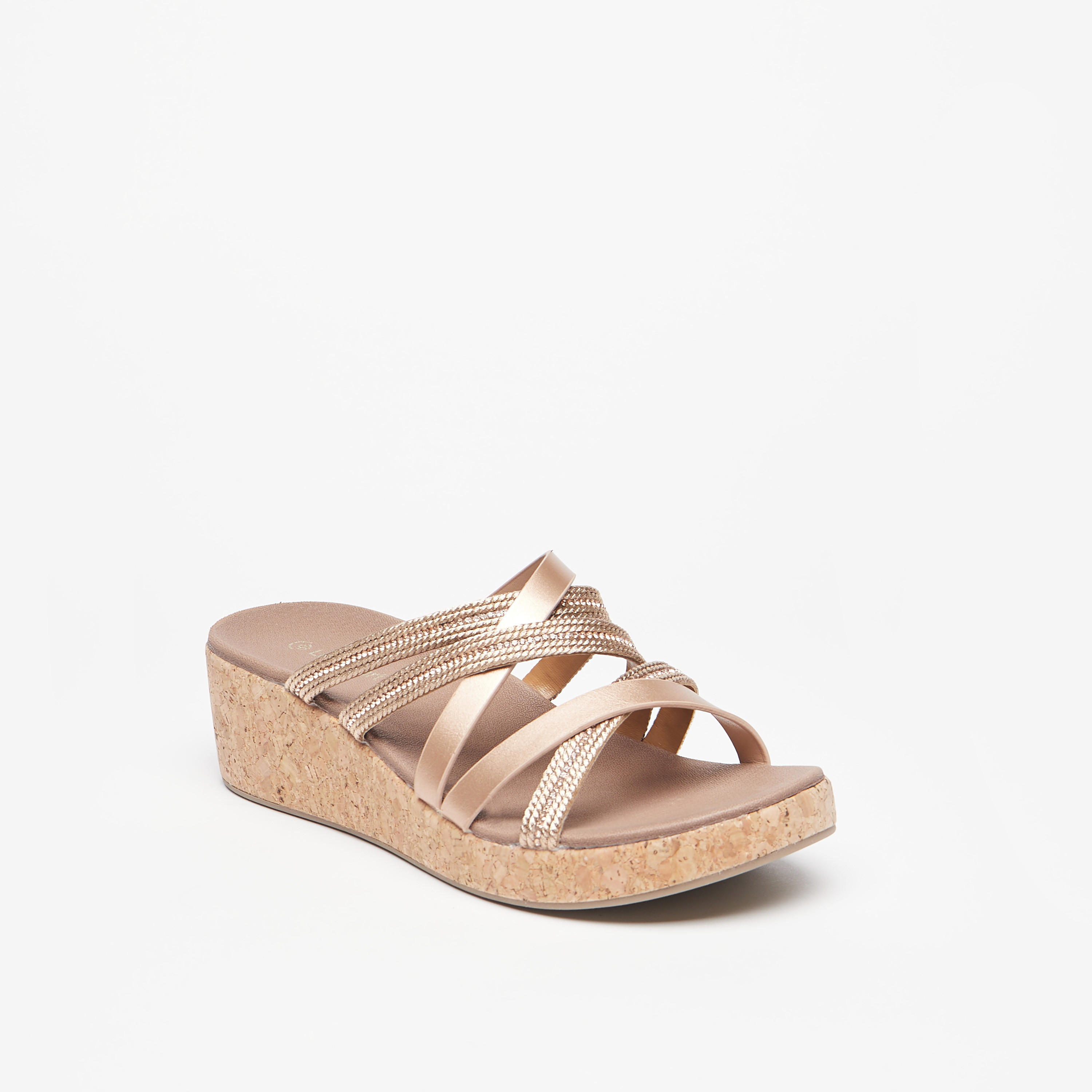 Le Confort Embellished Strappy Slip-On Sandals with Wedge Heels-women-shoes-heels-image-1