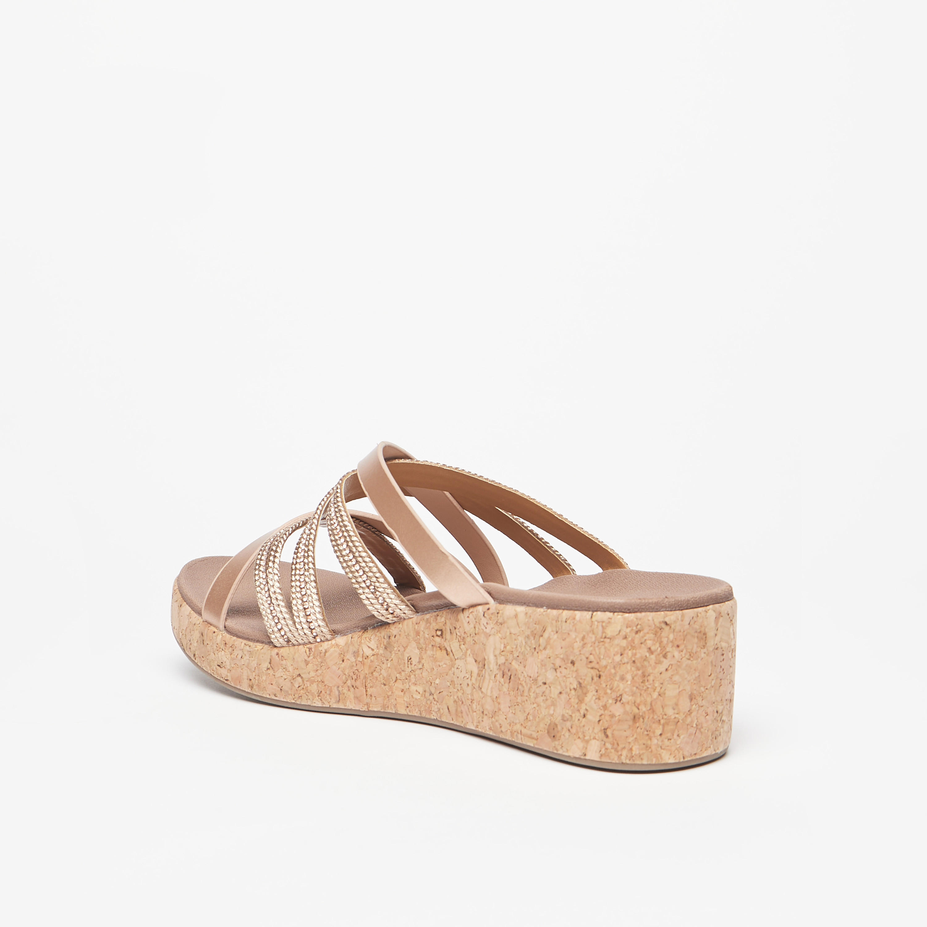 Le Confort Embellished Strappy Slip-On Sandals with Wedge Heels-women-shoes-heels-image-2