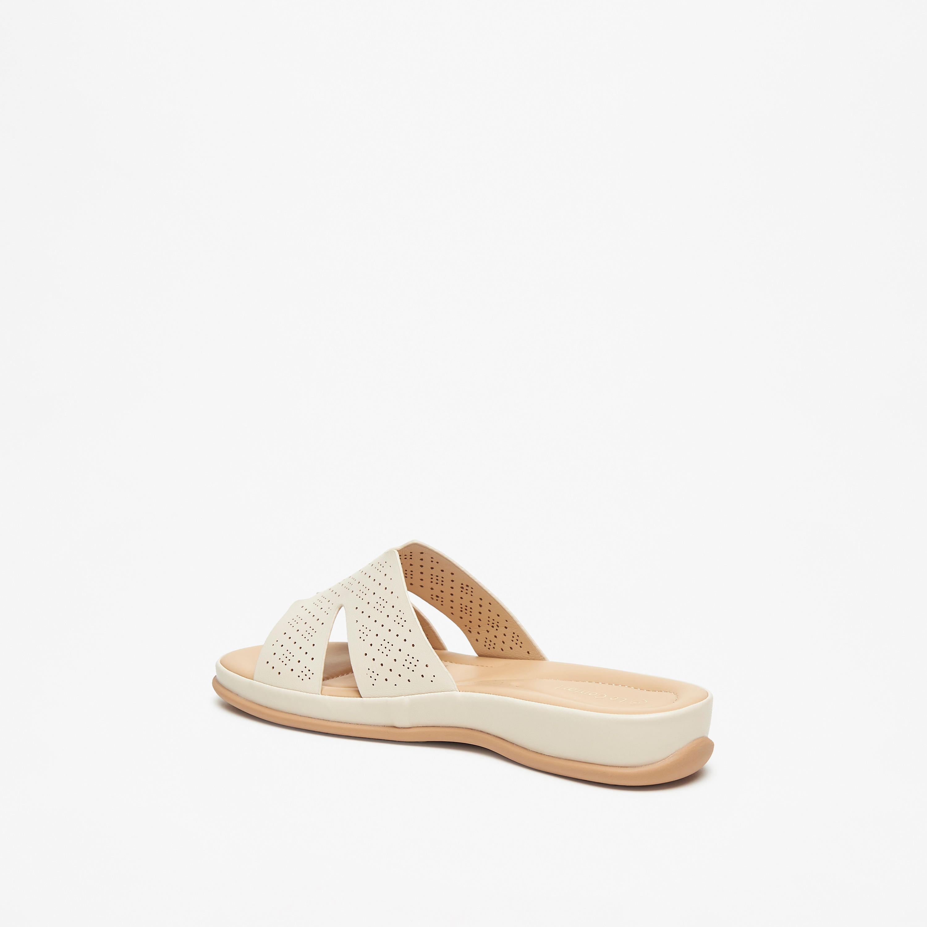 Le Confort Laser Cut Detail Slip-On Comfort Sandals-women-shoes-flats-sandals-image-2