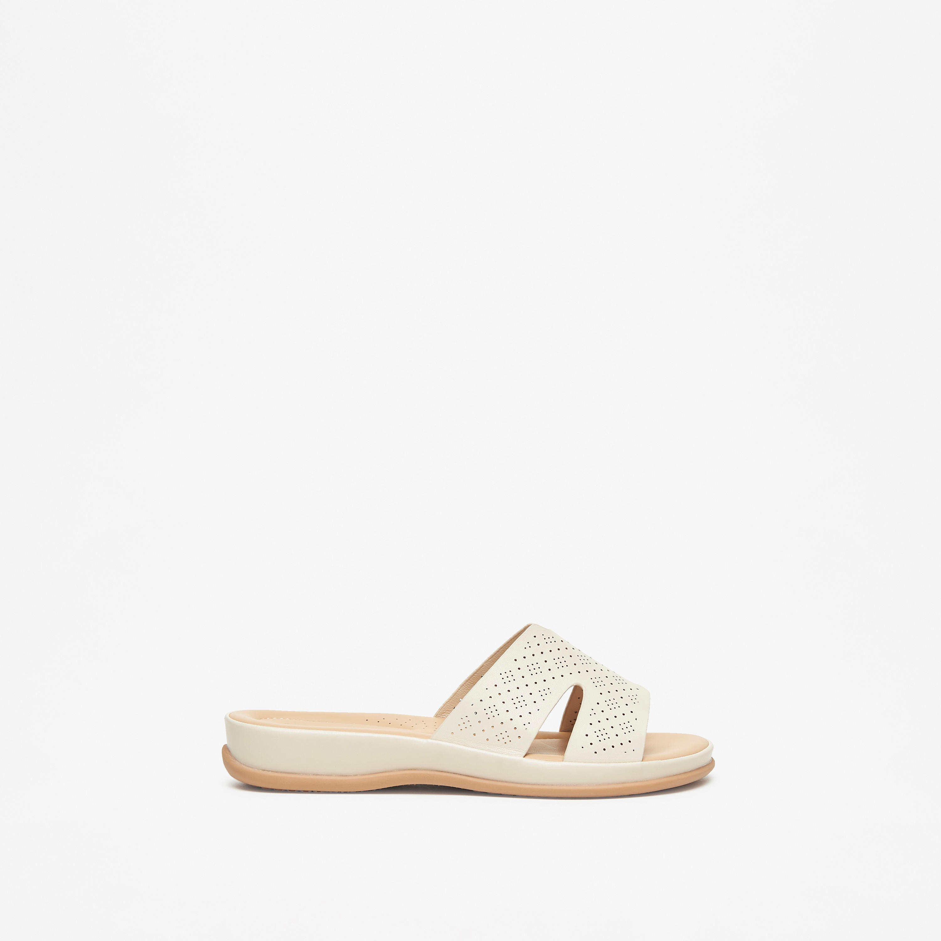Le Confort Laser Cut Detail Slip-On Comfort Sandals-women-shoes-flats-sandals-image-4