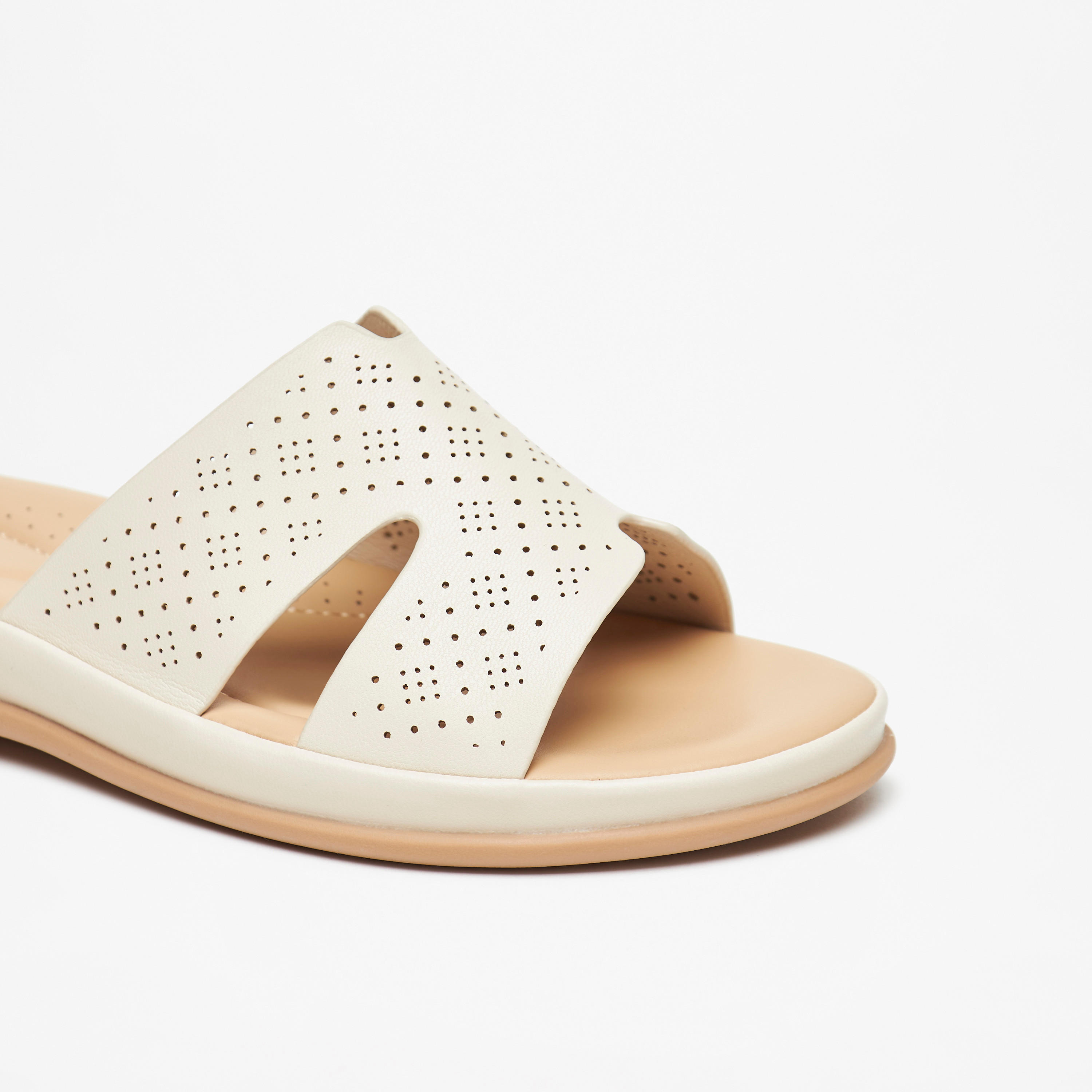 Le Confort Laser Cut Detail Slip-On Comfort Sandals-women-shoes-flats-sandals-image-5