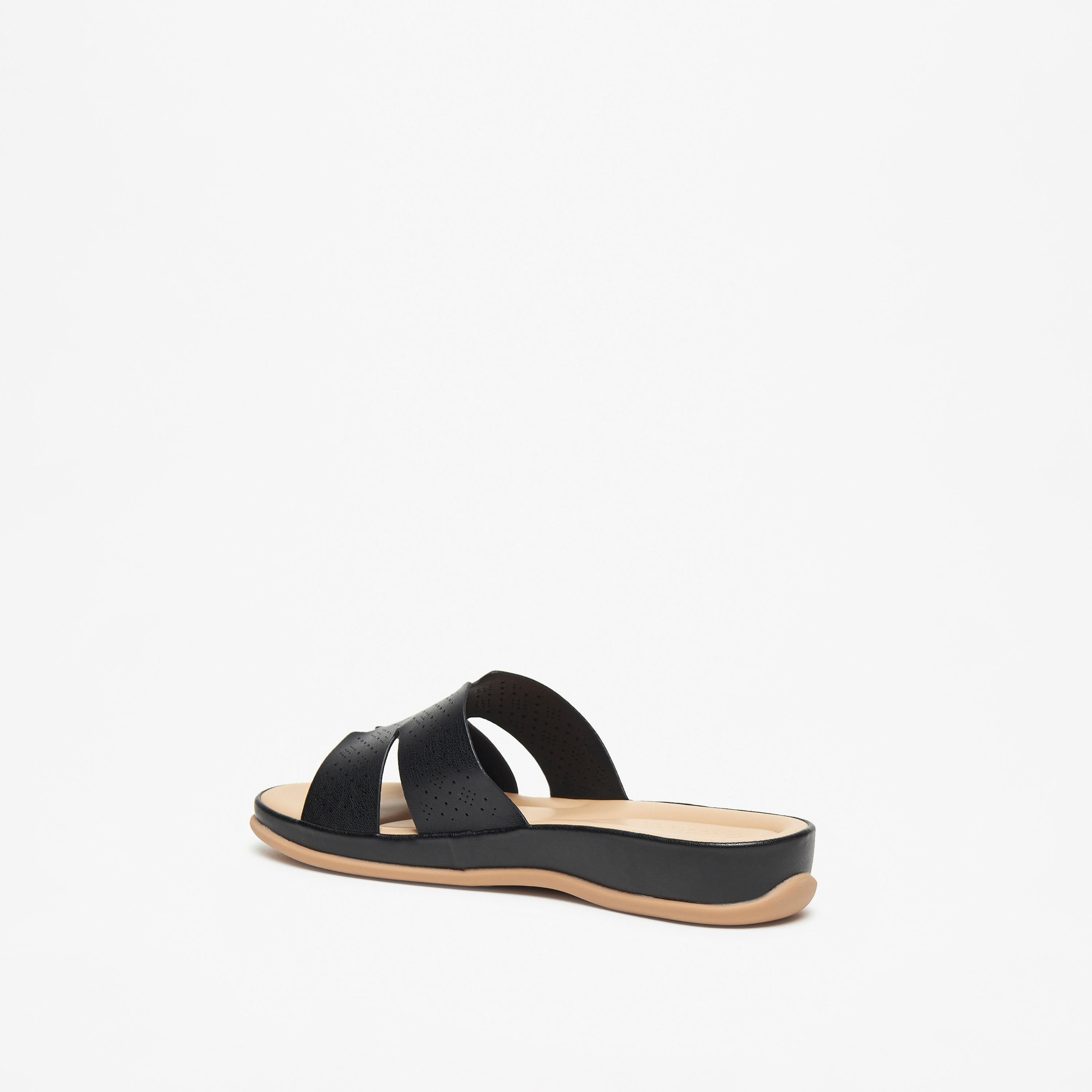 Le Confort Laser Cut Detail Slip-On Comfort Sandals-women-shoes-flats-sandals-image-2