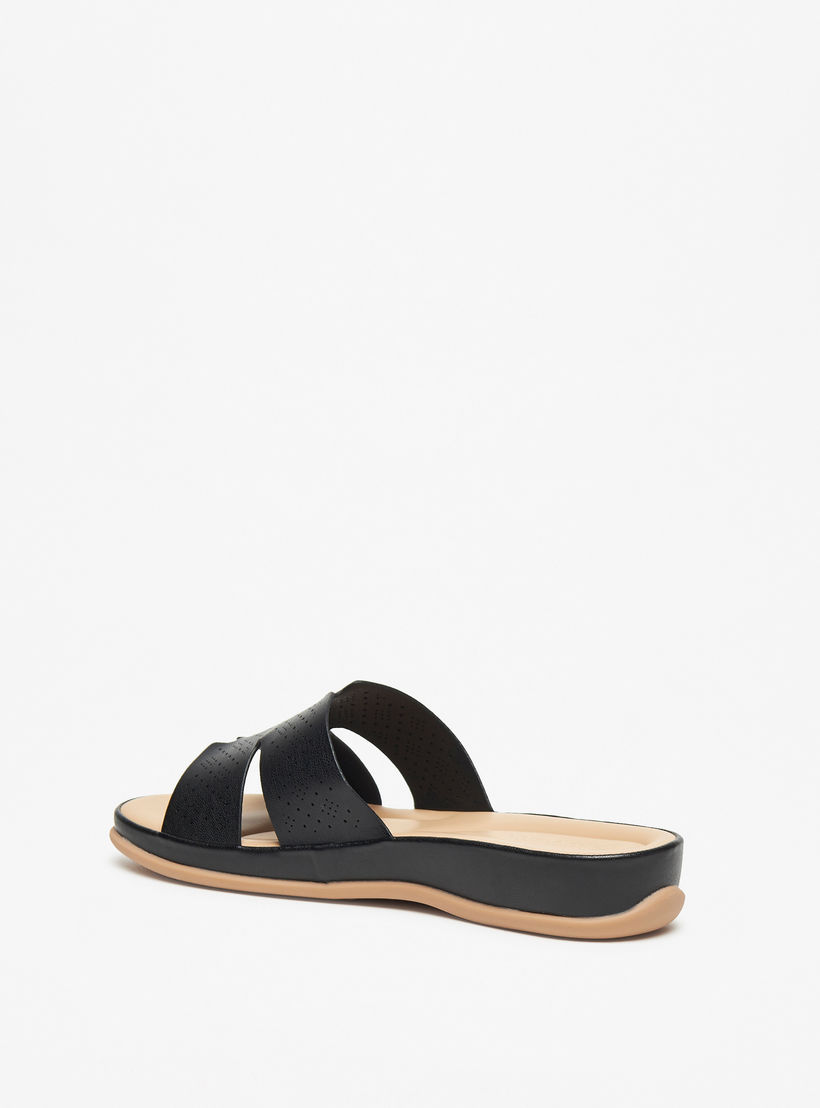 Le Confort Laser Cut Detail Slip-On Comfort Sandals-women-shoes-flats-sandals-image-2