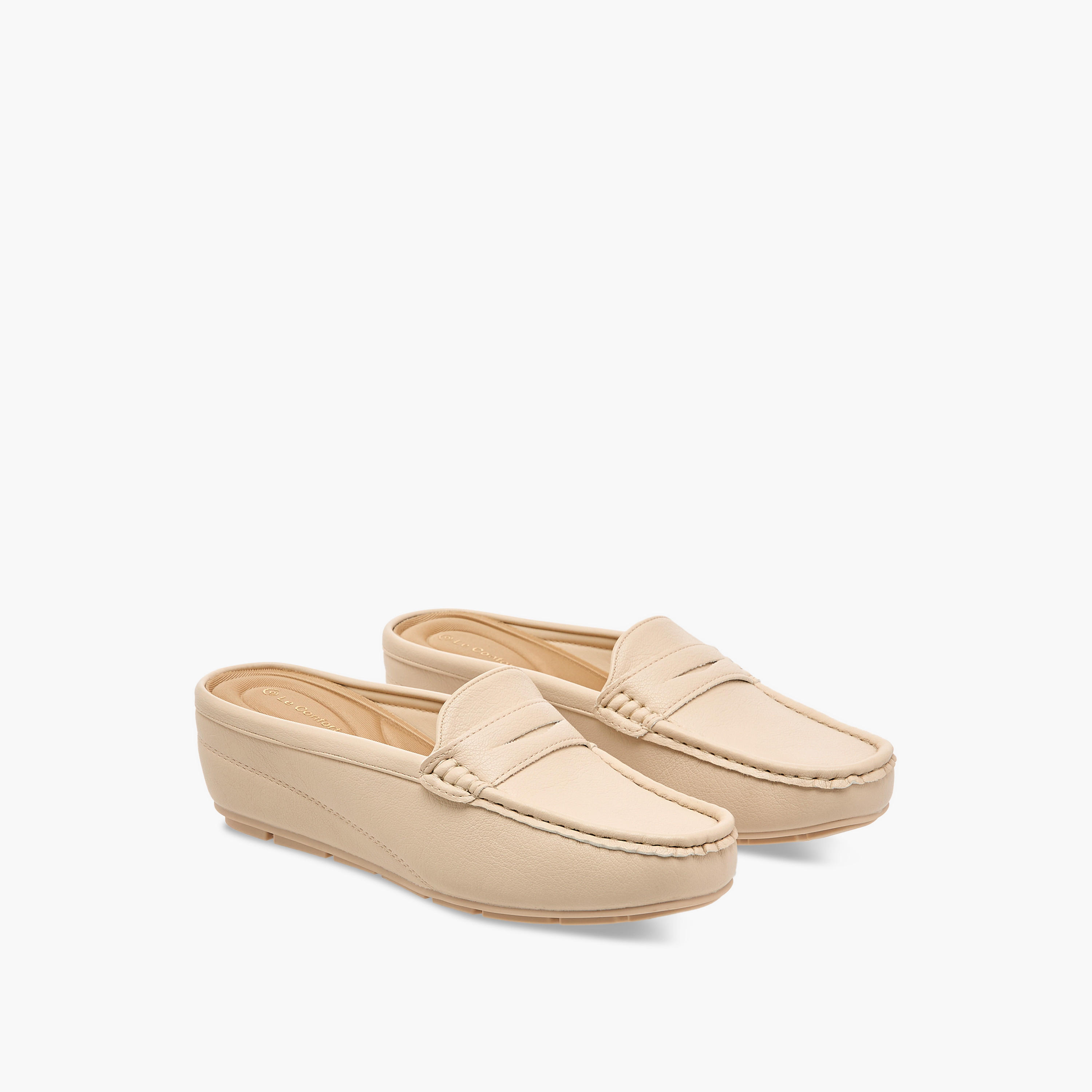 Le Confort Solid Slip-On Comfort Mules with Wedge Heels-women-shoes-loafersandmoccasins-image-1