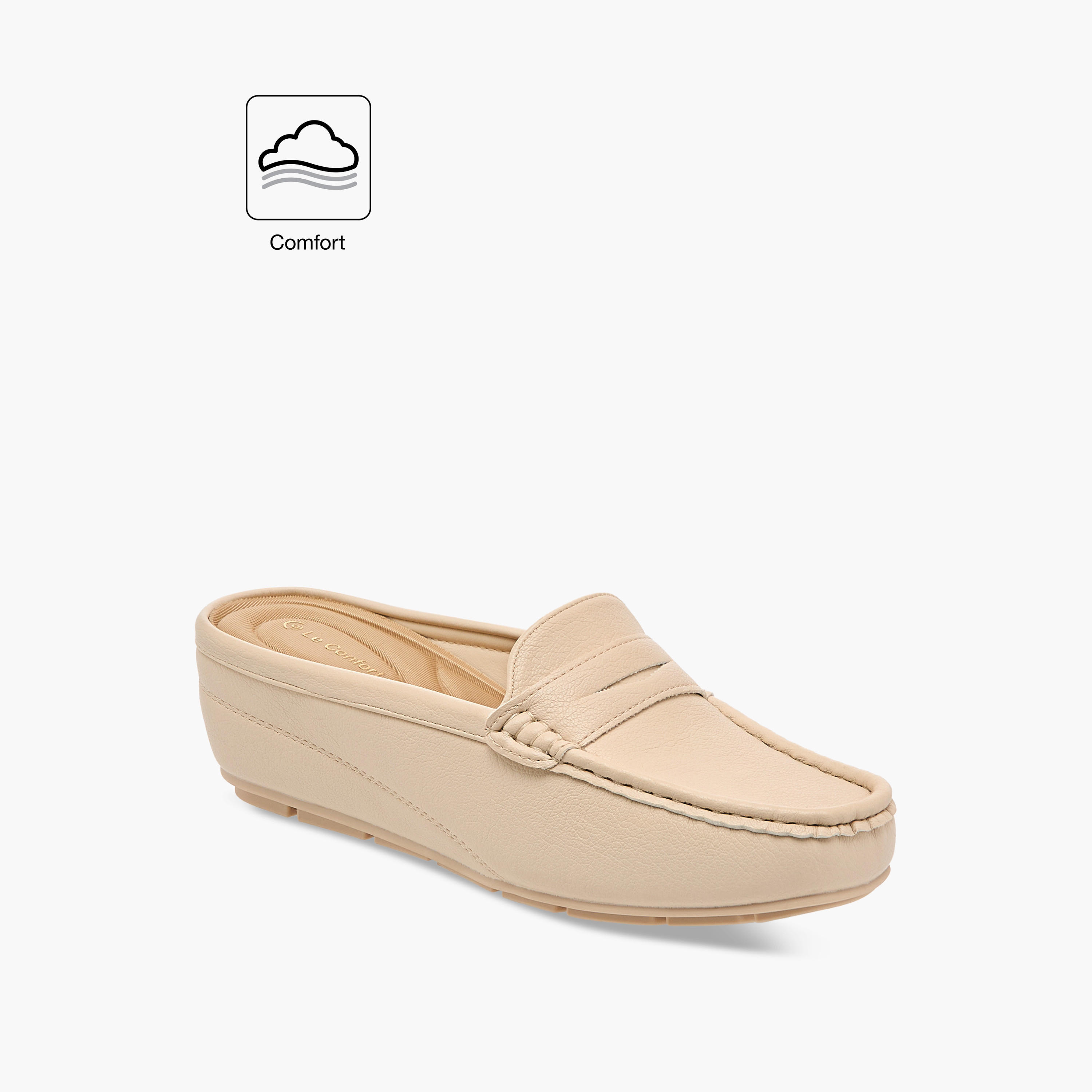 Le Confort Solid Slip-On Comfort Mules with Wedge Heels-women-shoes-loafersandmoccasins-image-2