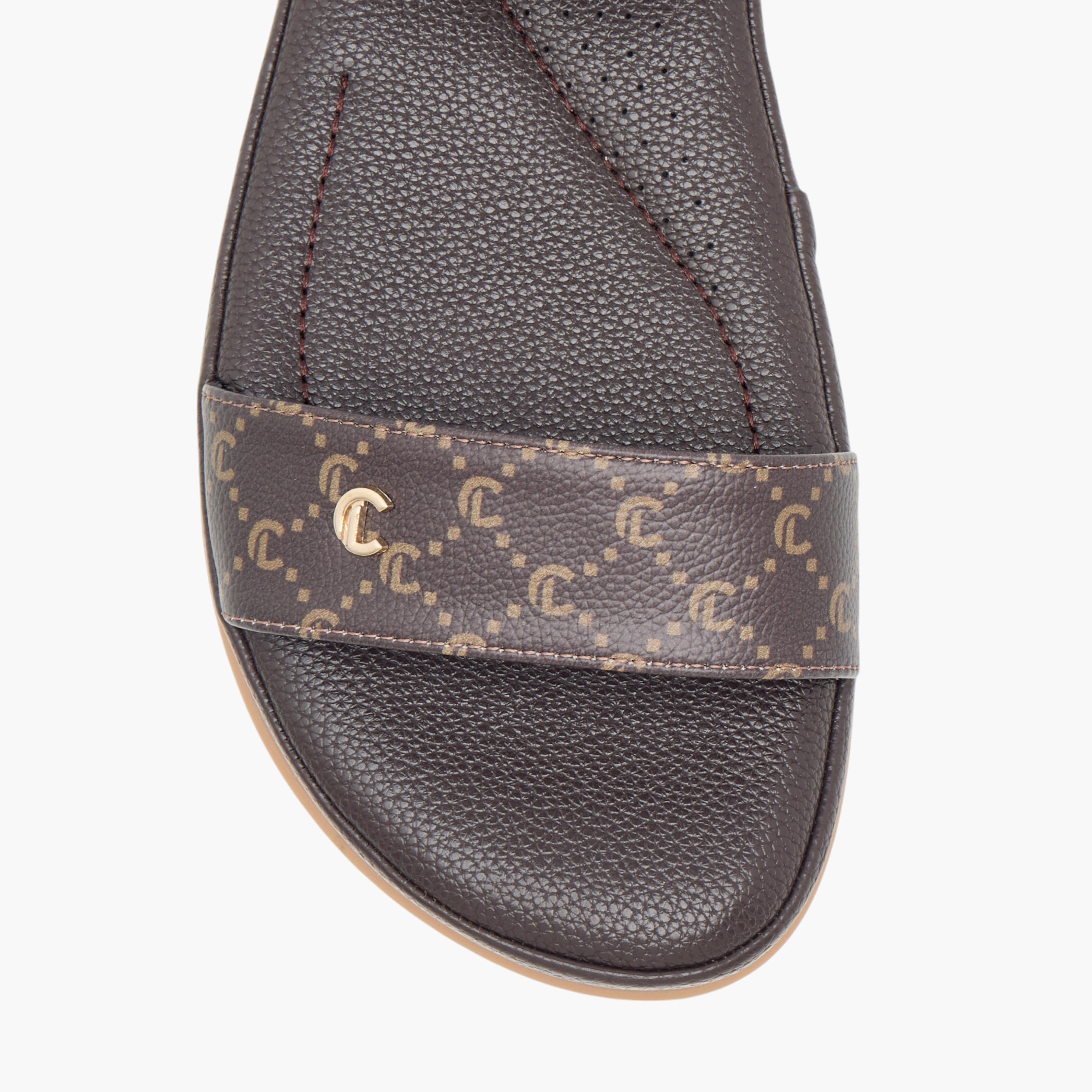 صندل مريح بطبعات مونوجرام من لو كونفورت-women-shoes-flats-sandals-image-3