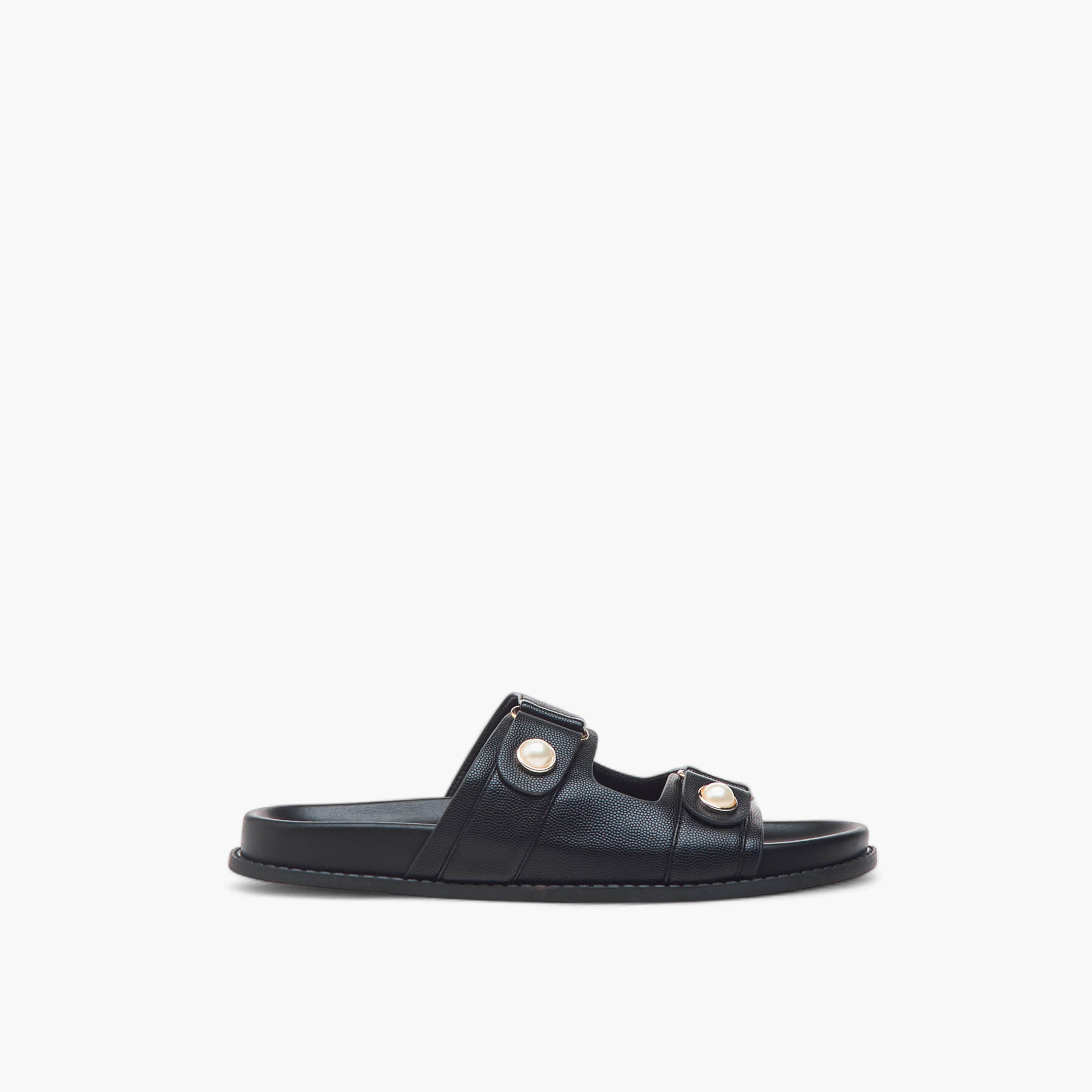 Flora Bella Textured Pearl Embellished Slip-On Flat Sandals-women-shoes-flats-sandals-image-2