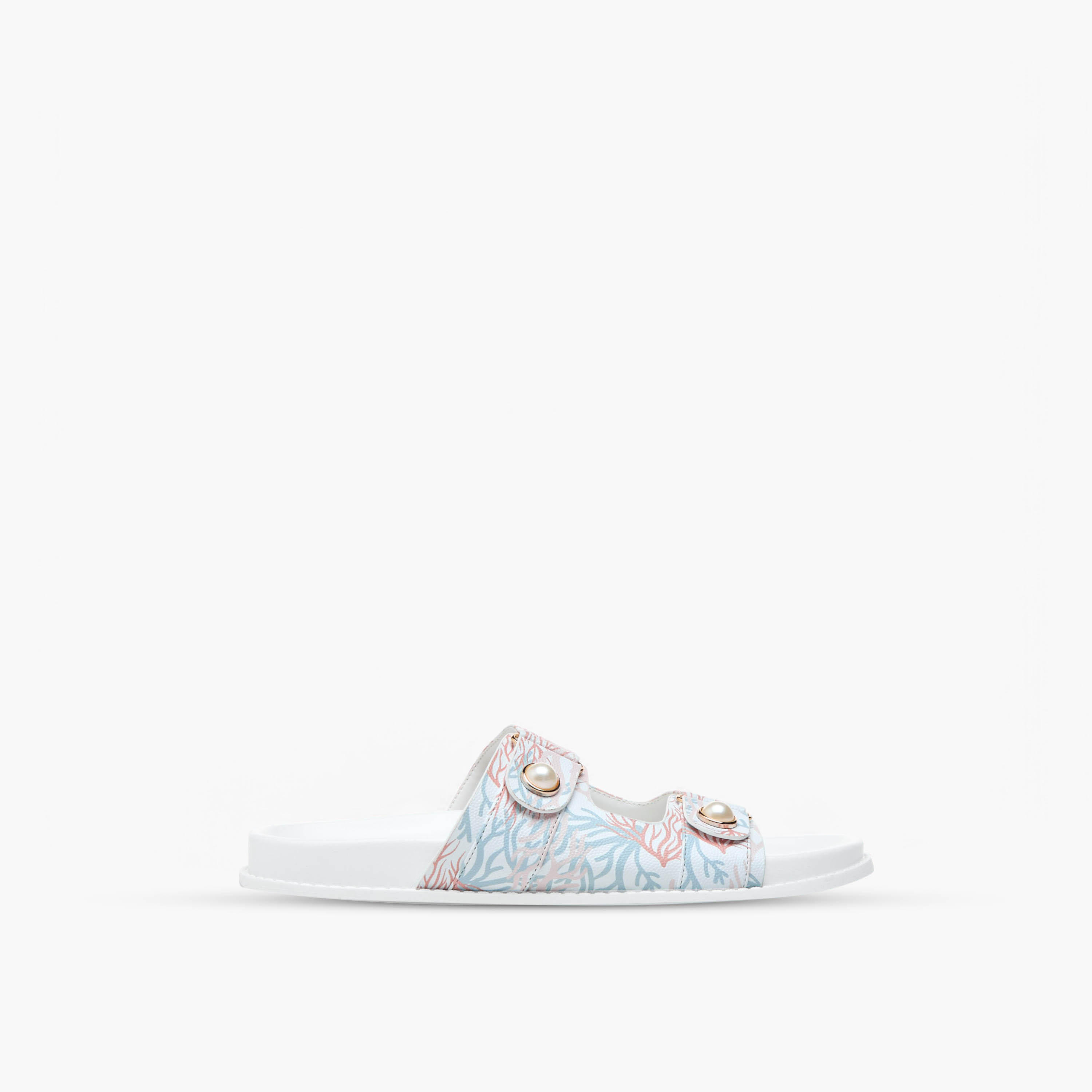 Flora Bella Printed Pearl Embellished Slip-On Flat Sandals-women-shoes-flats-sandals-image-2
