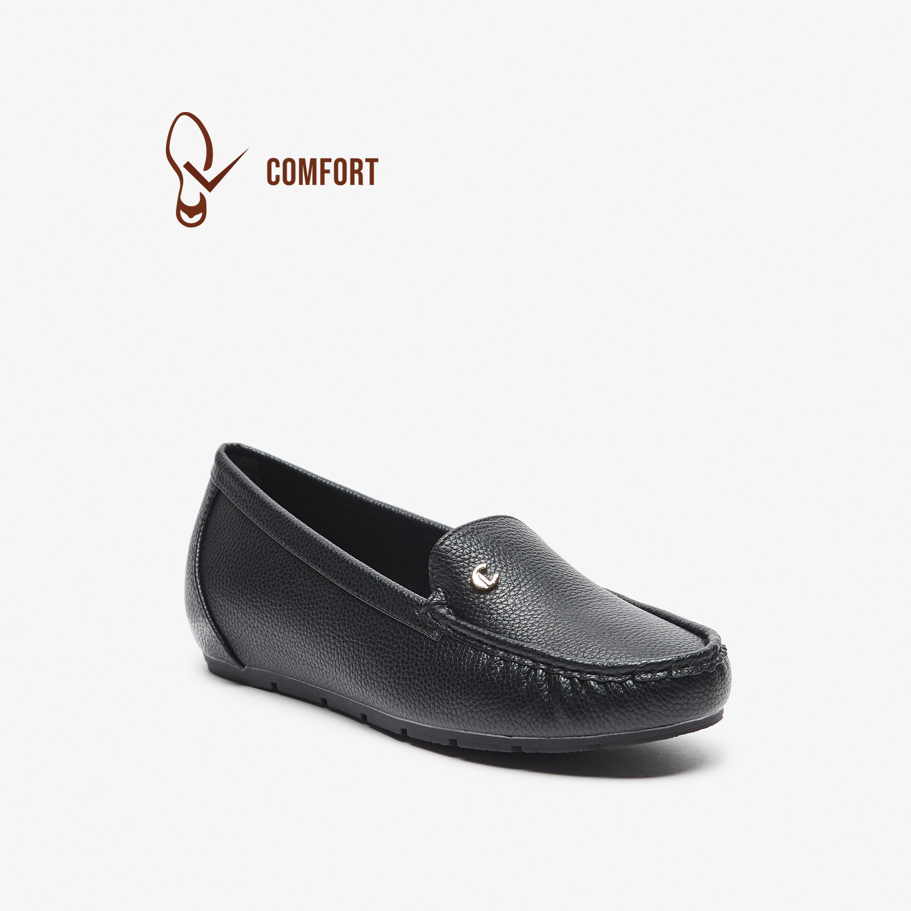 Le Confort Textured Slip-On Loafers-women-shoes-flats-loafers-image-1
