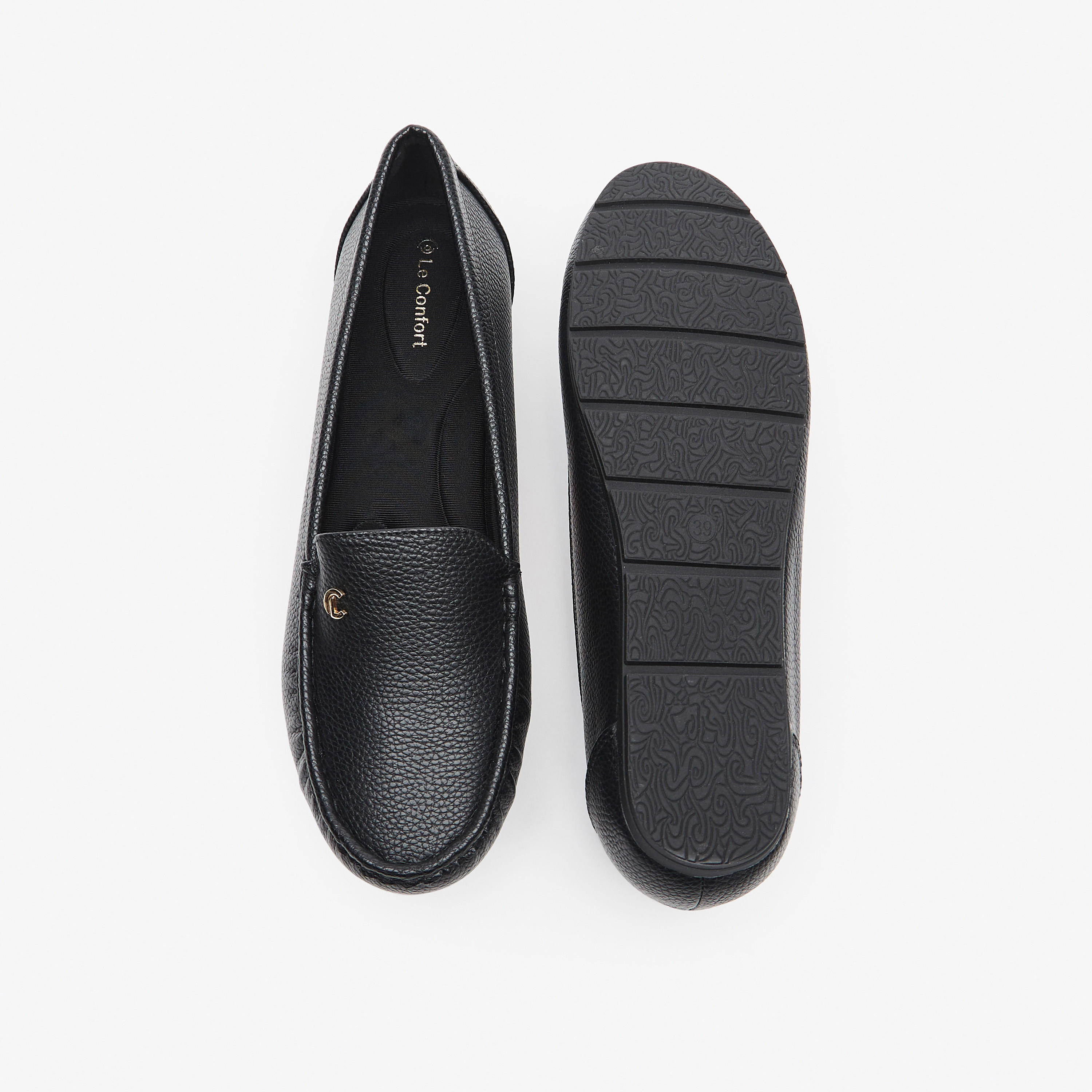 Le Confort Textured Slip-On Loafers-women-shoes-flats-loafers-image-4