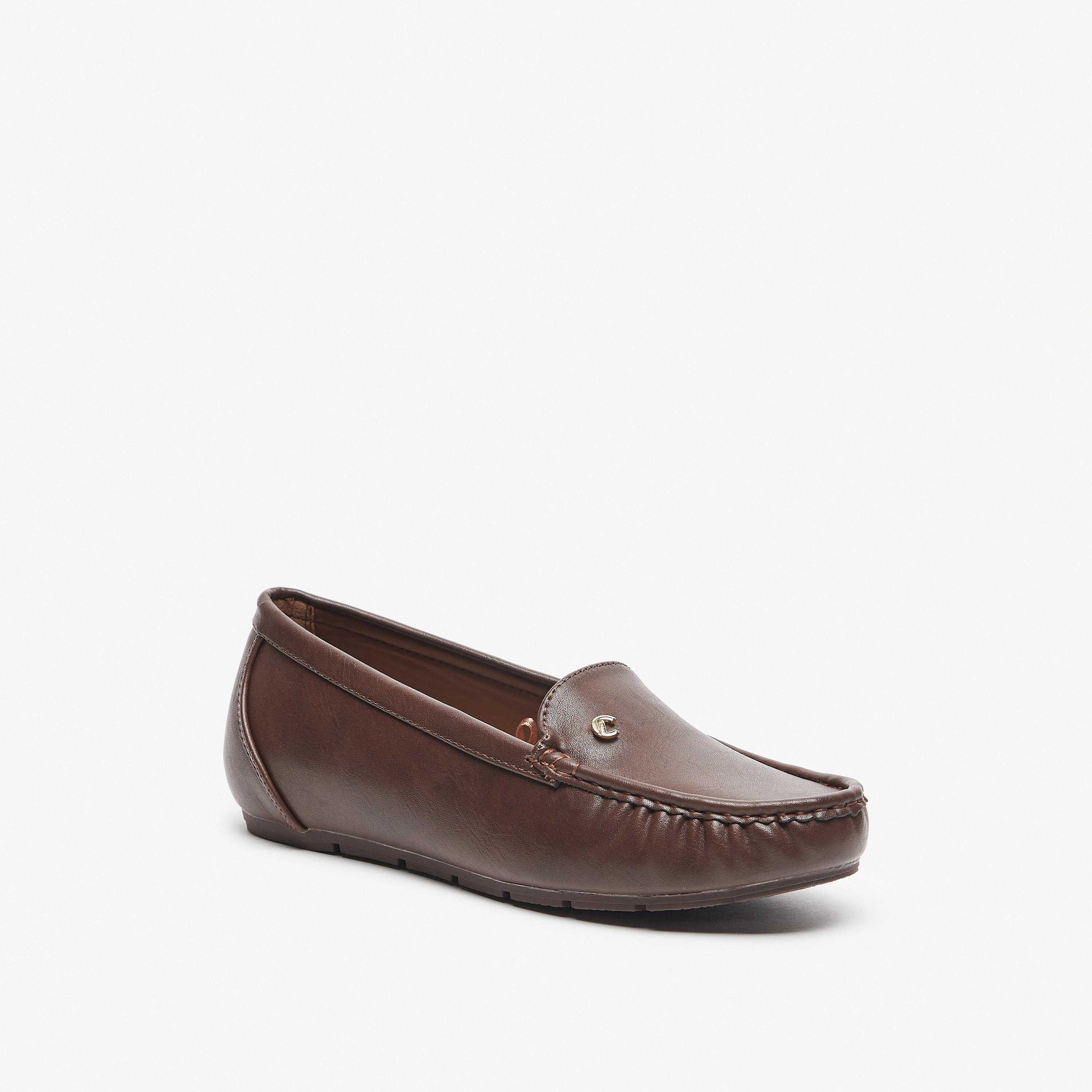 Le Confort Textured Slip-On Loafers-women-shoes-flats-loafers-image-1