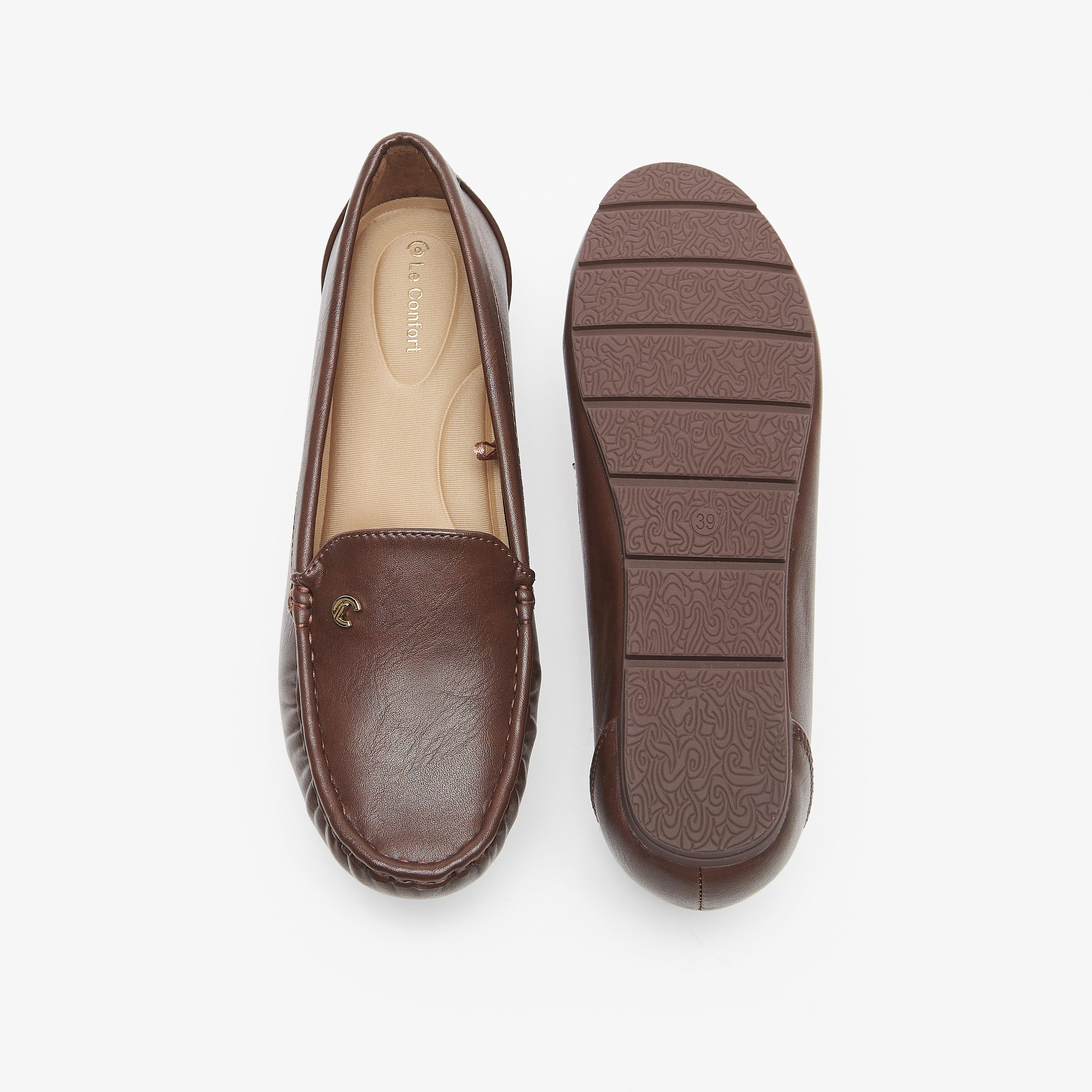 Le Confort Textured Slip-On Loafers-women-shoes-flats-loafers-image-4
