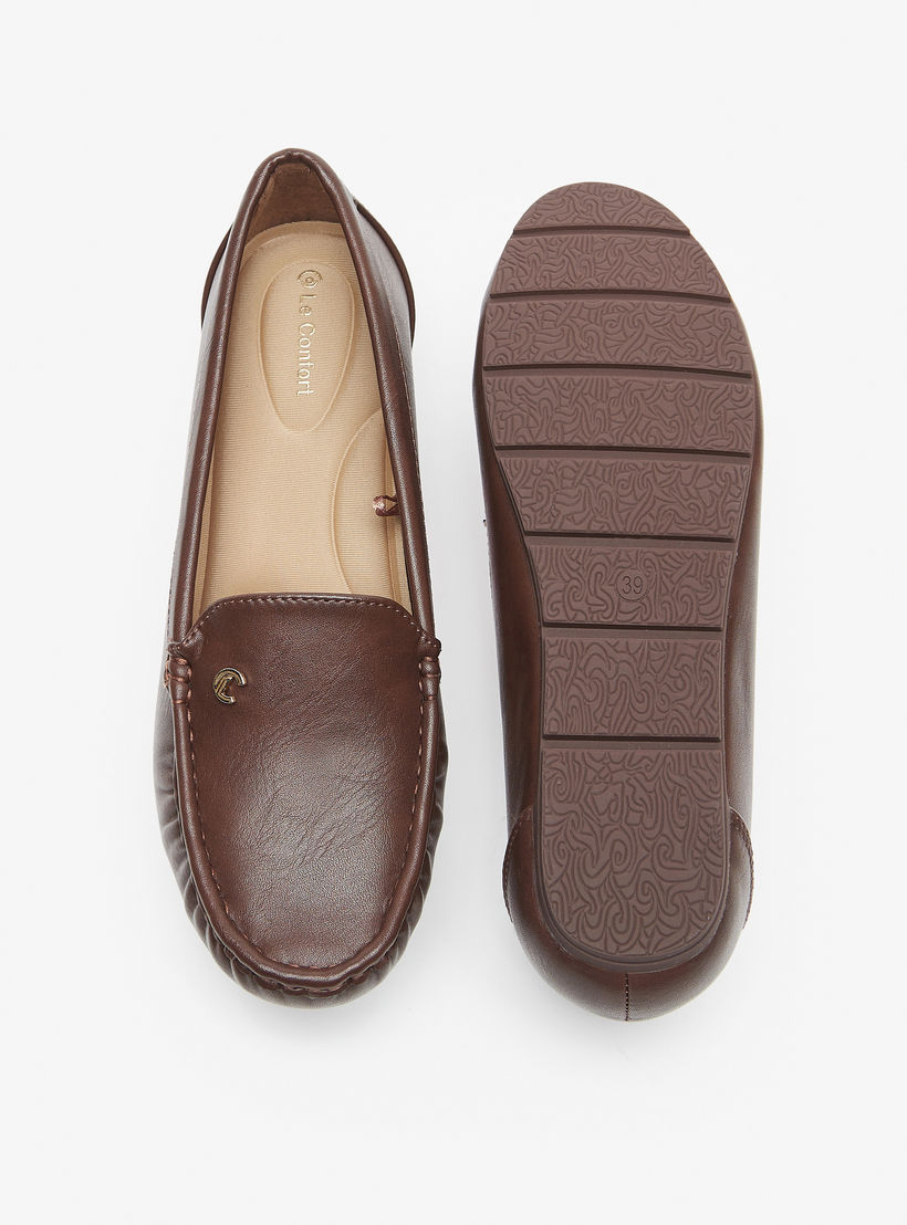 Le Confort Textured Slip-On Loafers-women-shoes-flats-loafers-image-4
