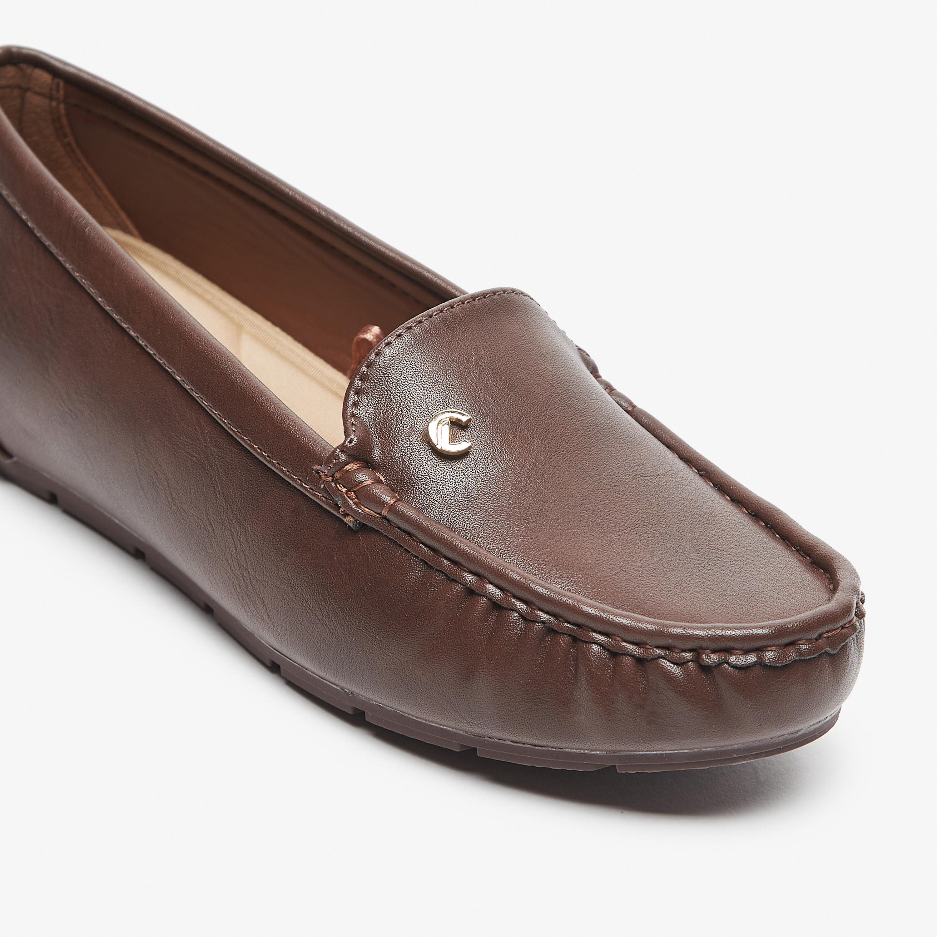 Le Confort Textured Slip-On Loafers-women-shoes-flats-loafers-image-5