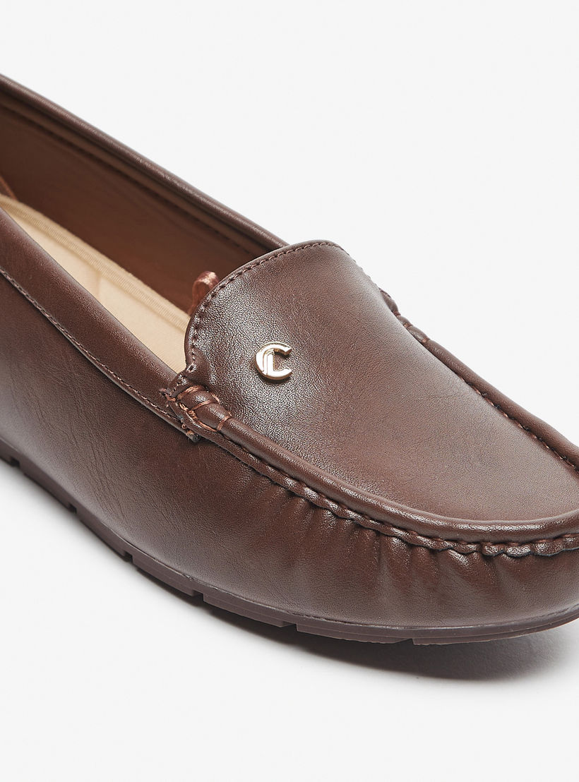 Le Confort Textured Slip-On Loafers-women-shoes-flats-loafers-image-5
