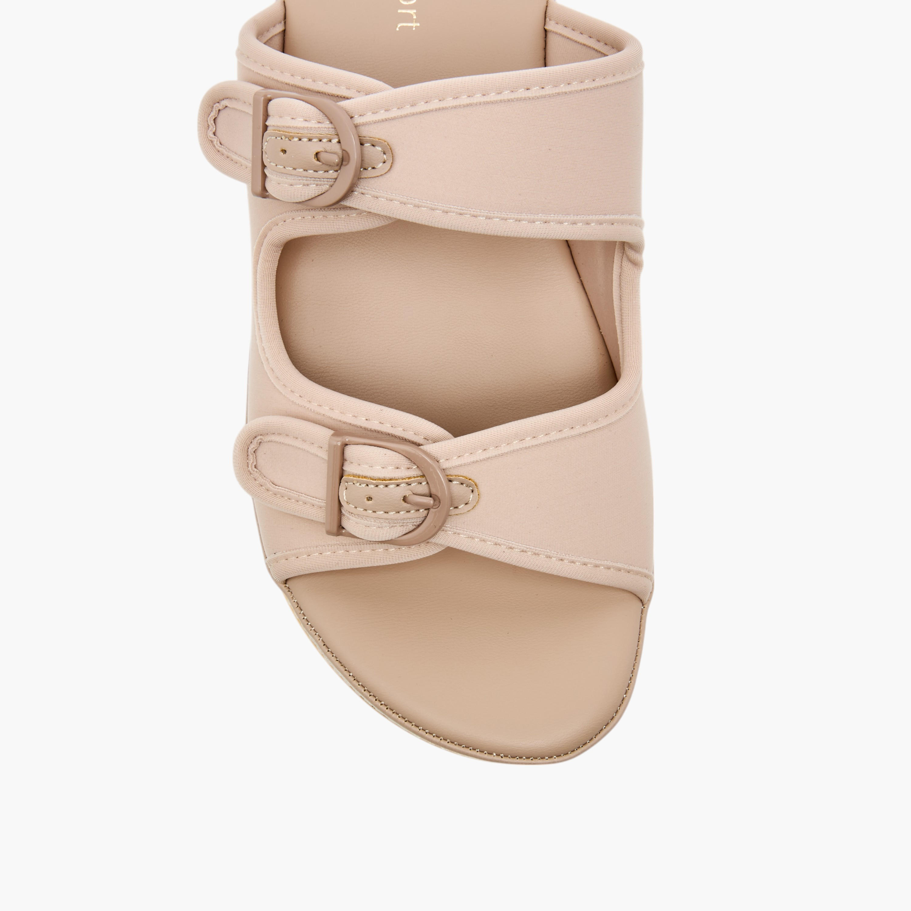 Le Confort Buckle Strap Slip-On Platform Comfort Sandals-women-shoes-flats-sandals-image-4