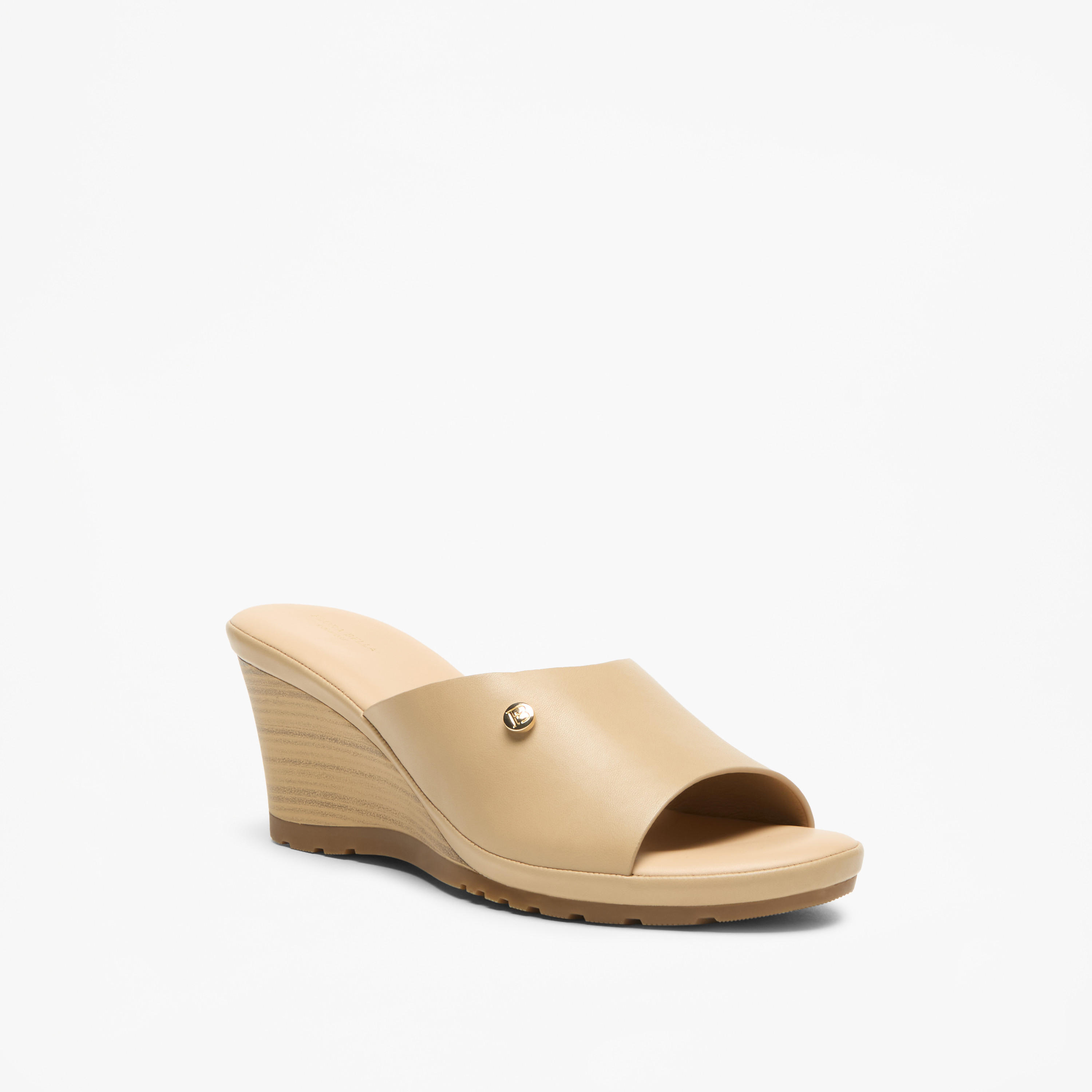 Flora Bella Logo Accent Slip-On Sandals with Wedge Heels-women-shoes-sandals-heeled-image-1