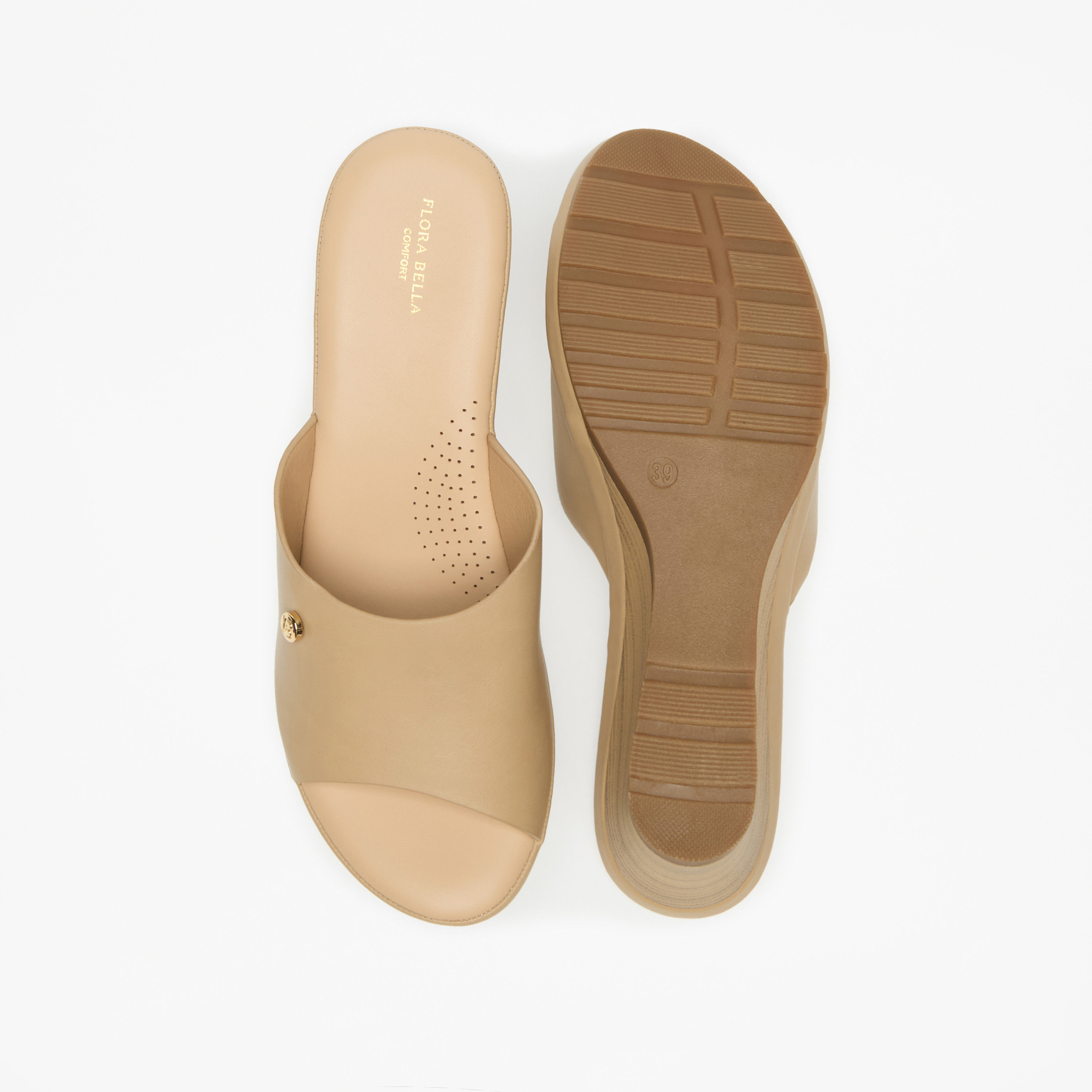 صندل سهل الارتداء بكعب ويدج وزينة شعار من فلورا بيلا-women-shoes-sandals-heeled-image-4