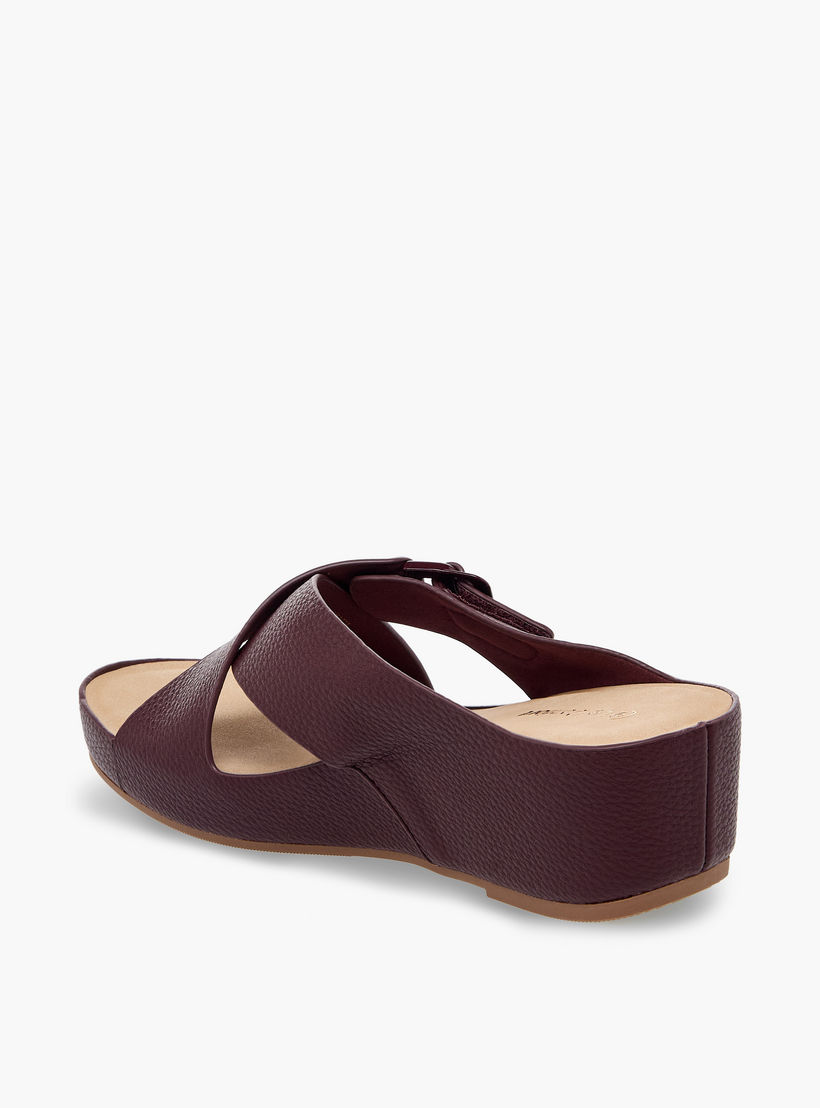 Le Confort Women Textured Cross Strap Wedge Sandals-women-shoes-sandals-heeled-image-5