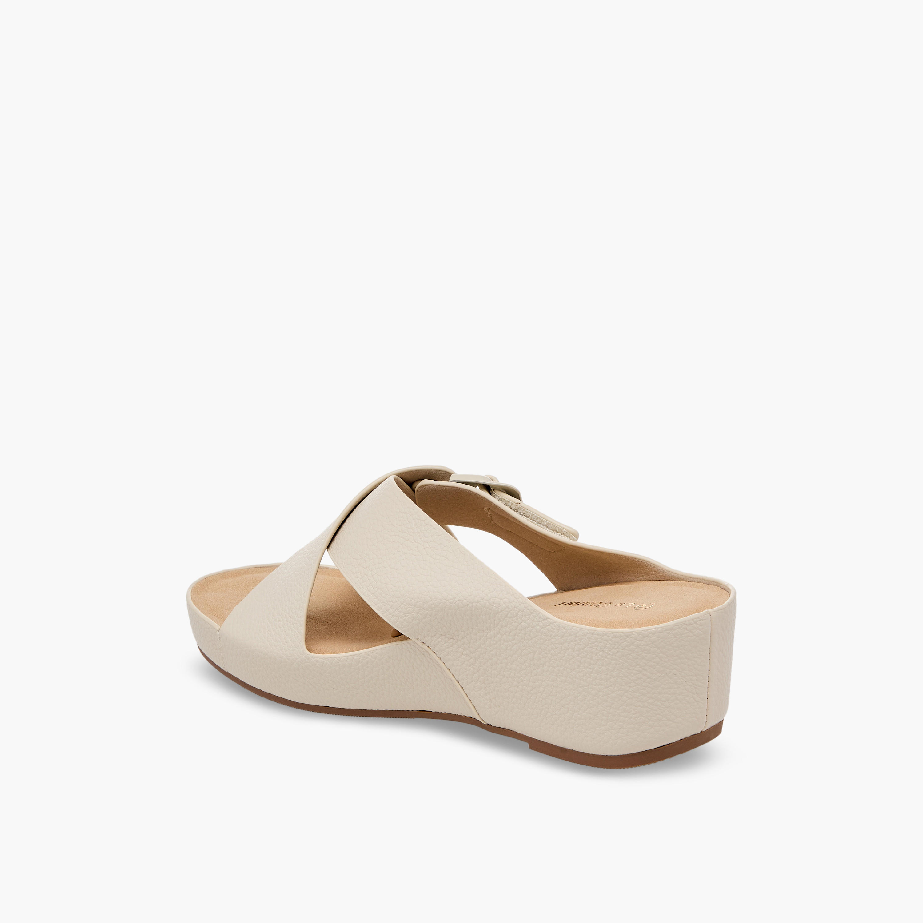 صندل بارز الملمس بكعب ويدج وأحزمة متقاطعة للنساء من لو كونفورت-women-shoes-sandals-heeled-image-5