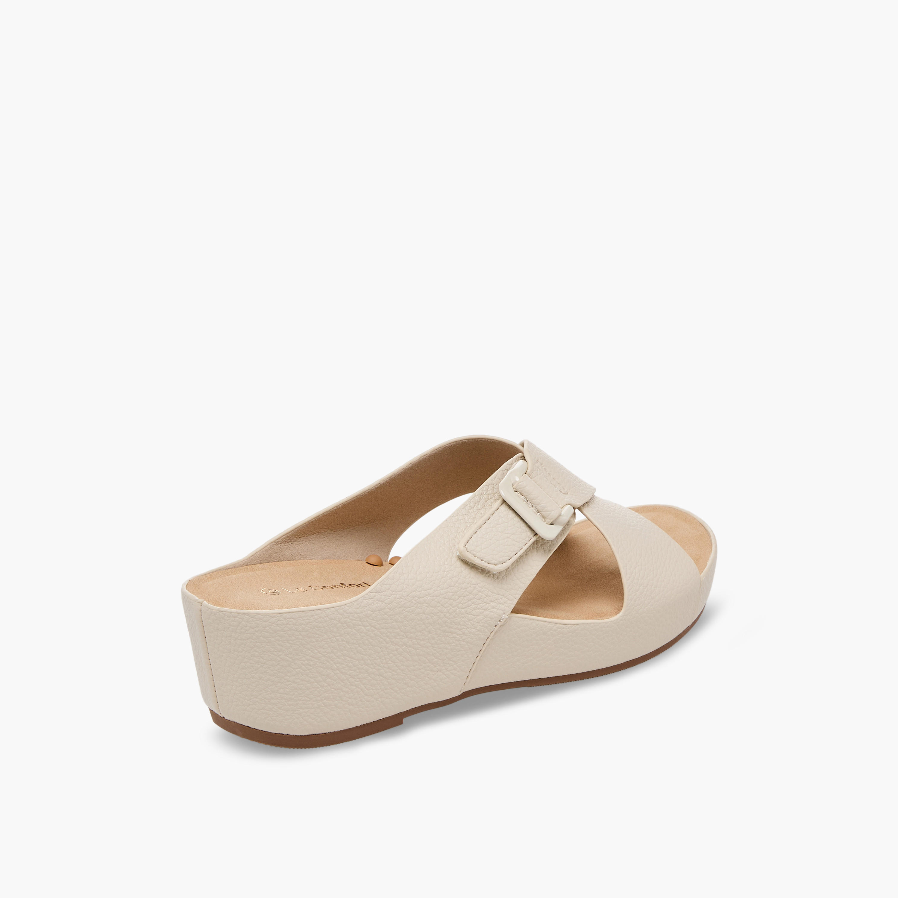صندل بارز الملمس بكعب ويدج وأحزمة متقاطعة للنساء من لو كونفورت-women-shoes-sandals-heeled-image-6
