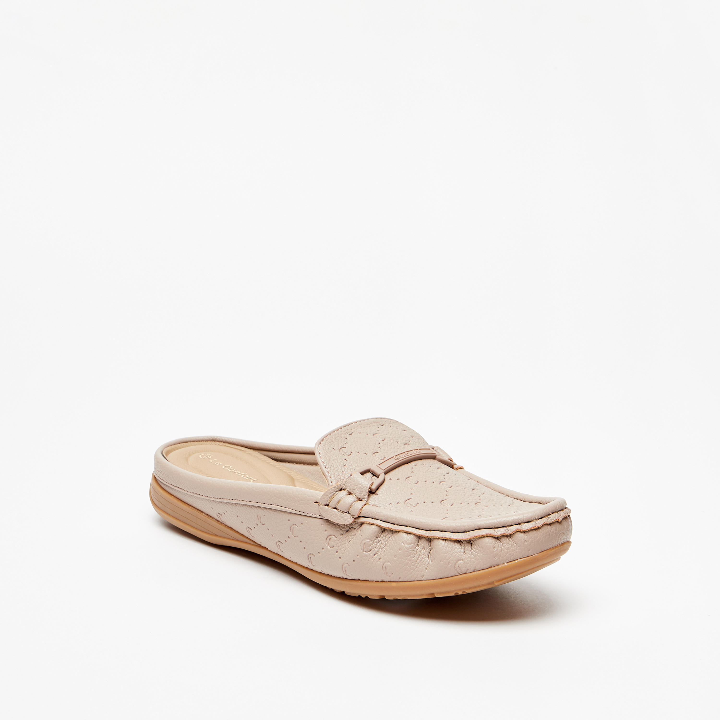 Le Confort Monogram Embossed Slip-On Mules-women-shoes-flats-mules-image-7