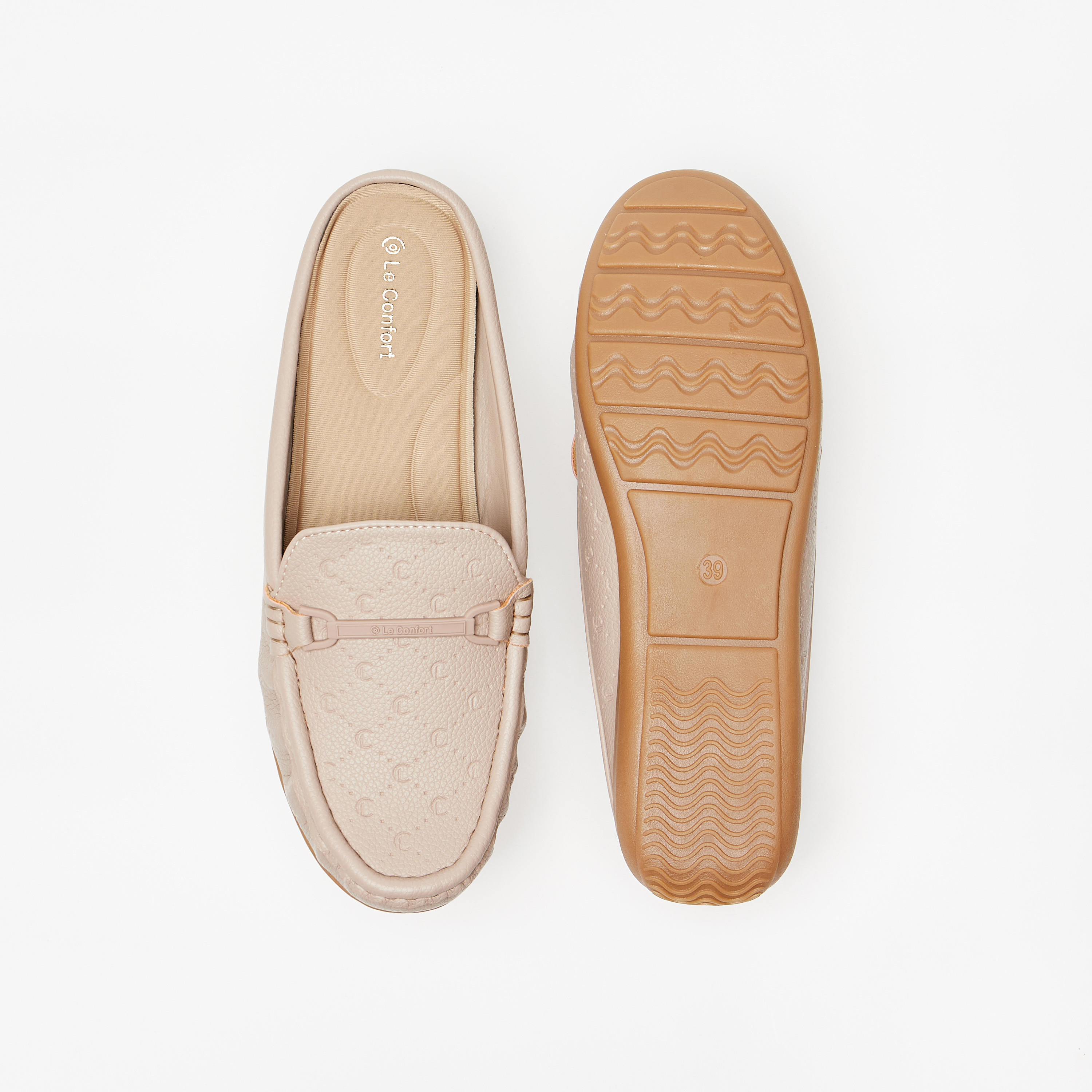 Le Confort Monogram Embossed Slip-On Mules-women-shoes-flats-mules-image-10