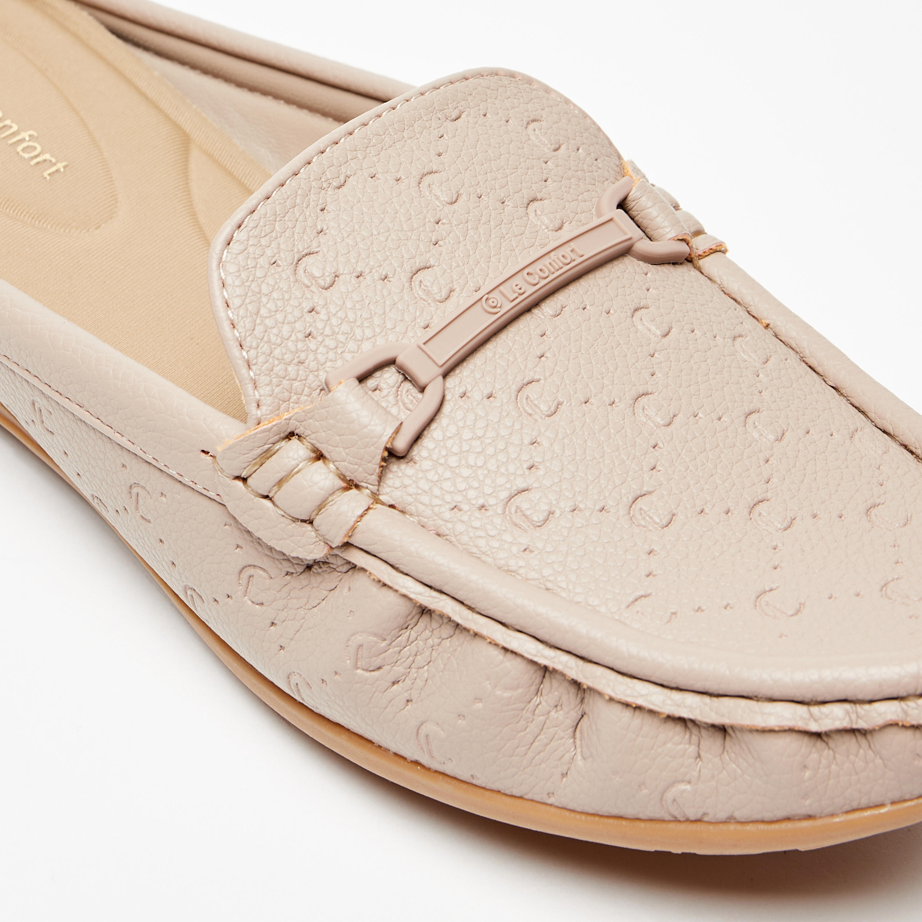Le Confort Monogram Embossed Slip-On Mules-women-shoes-flats-mules-image-11
