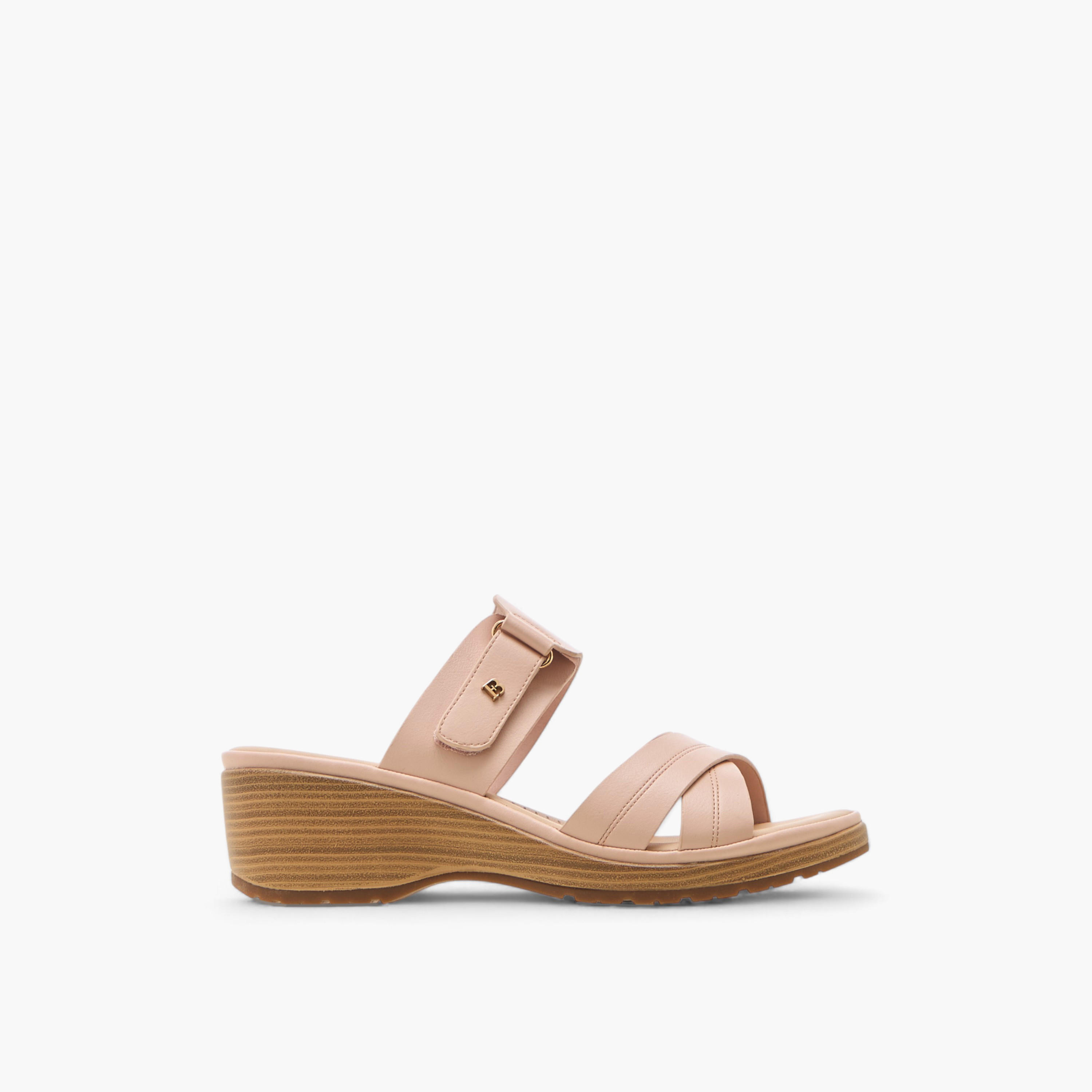 Flora Bella Textured Cross Strap Sandals with Wedge Heels-women-shoes-sandals-heeled-image-3