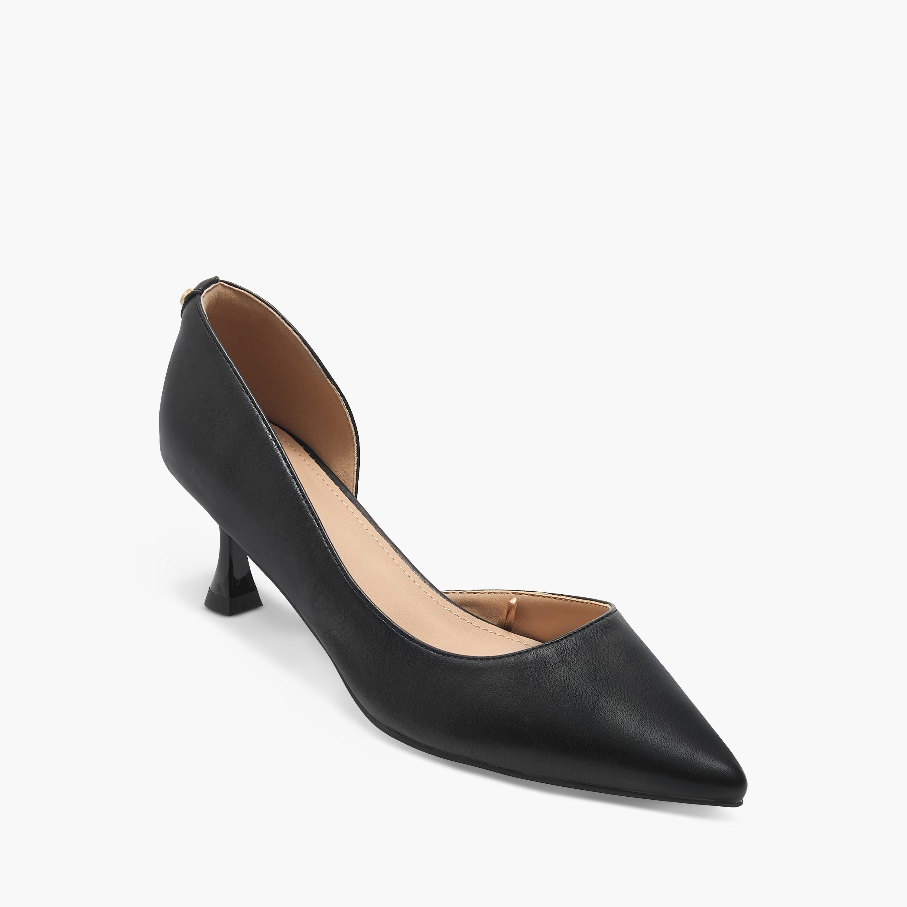 Flora Bella Solid Pointed Toe Sandals with Flared Heels-women-shoes-heels-image-2