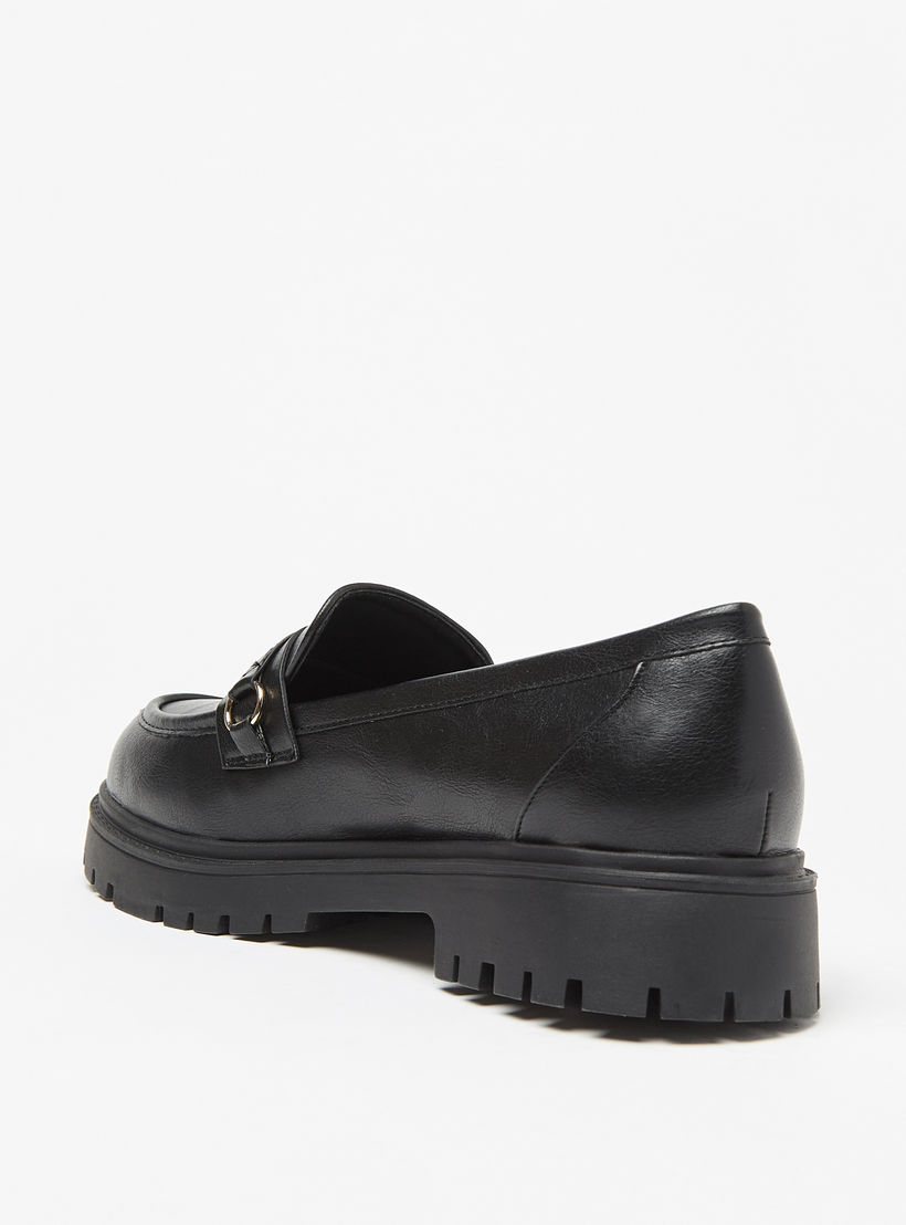Flora Bella Monogram Print Slip-On Chunky Loafers with Metallic Accent-women-shoes-flats-loafers-image-2