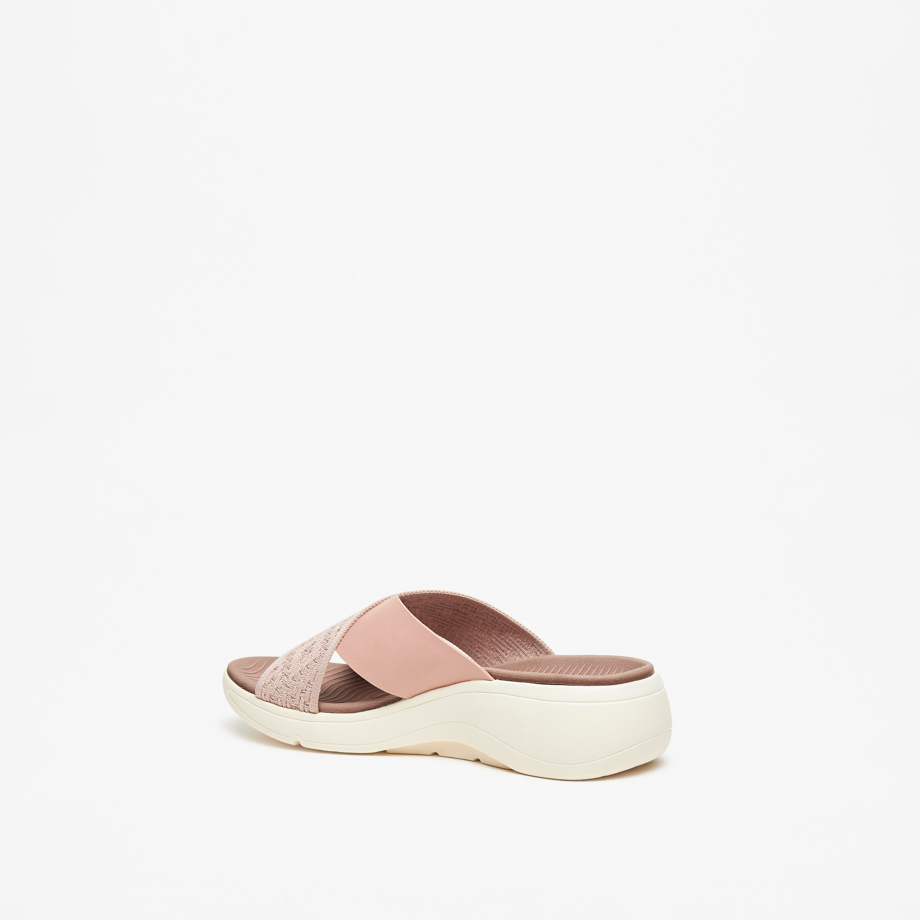 Le Confort Textured Slip-On Cross Strap Slide Sandals-women-shoes-flats-sandals-image-2