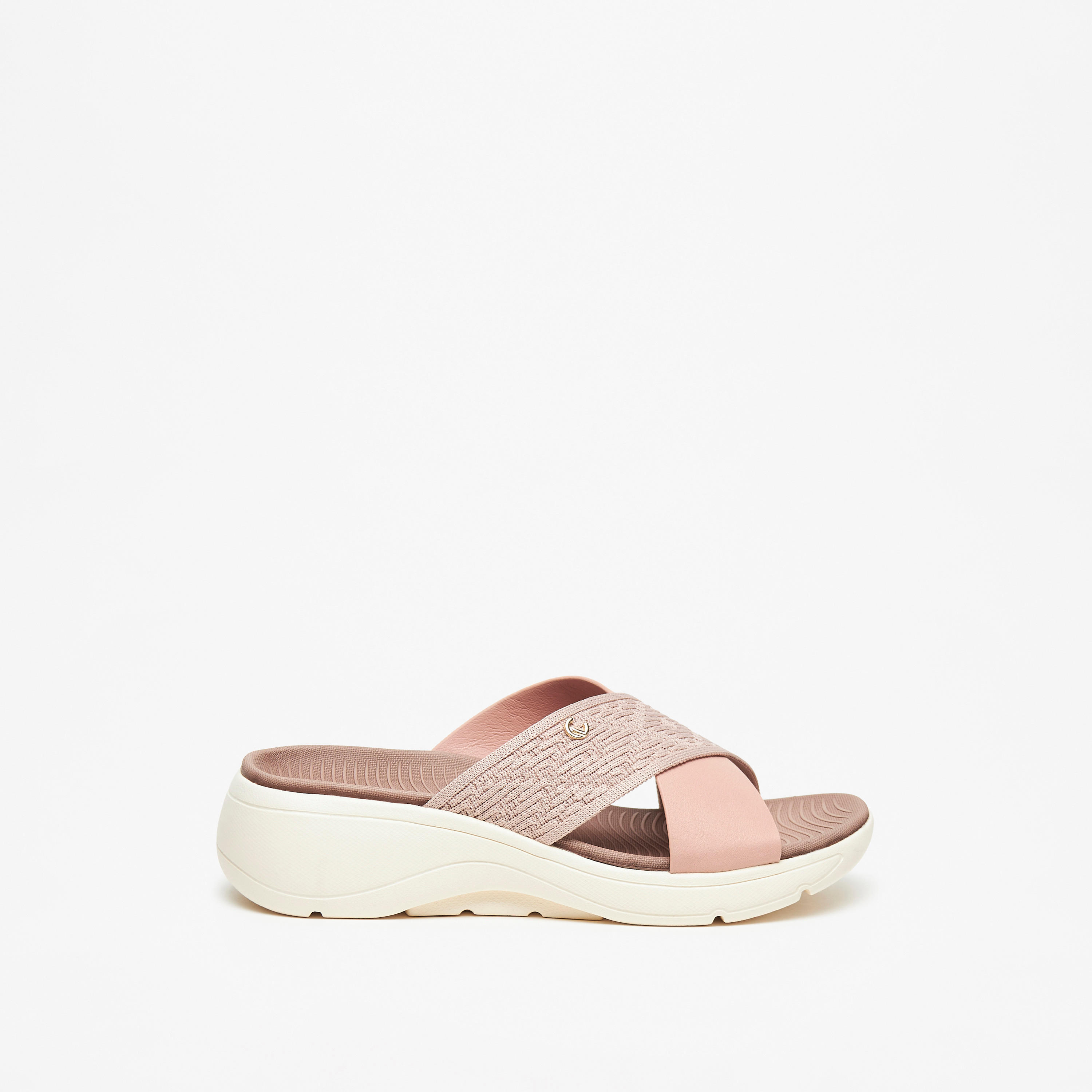 Le Confort Textured Slip-On Cross Strap Slide Sandals-women-shoes-flats-sandals-image-3