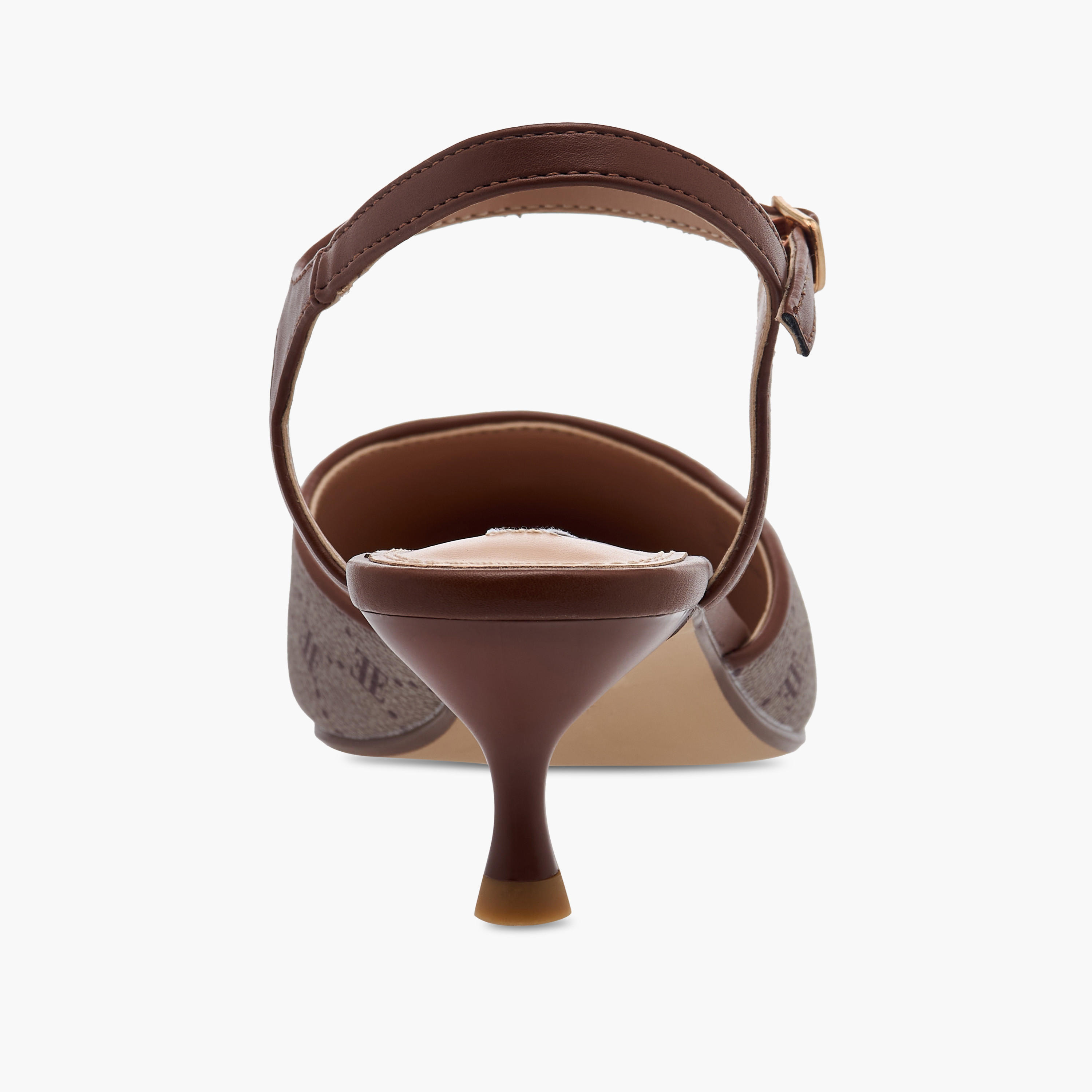 صندل بمقدمة مدببة وطبعات مونوجرام وكعب صغير للنساء من إيل-women-shoes-sandals-heeled-image-1