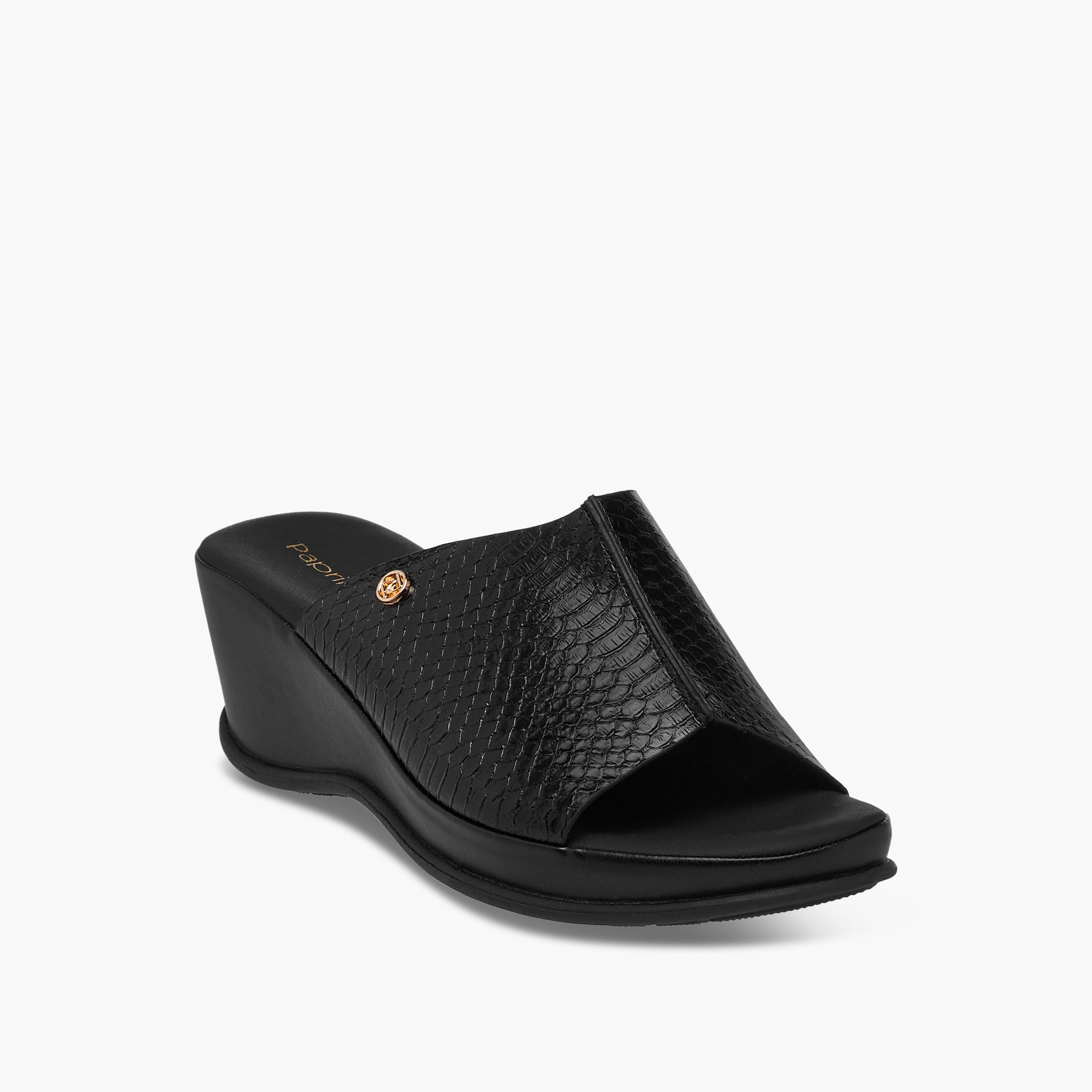 صندل مريح سهل الارتداء بارز الملمس بكعب ويدج من بابريكا-women-shoes-sandals-heeled-image-2