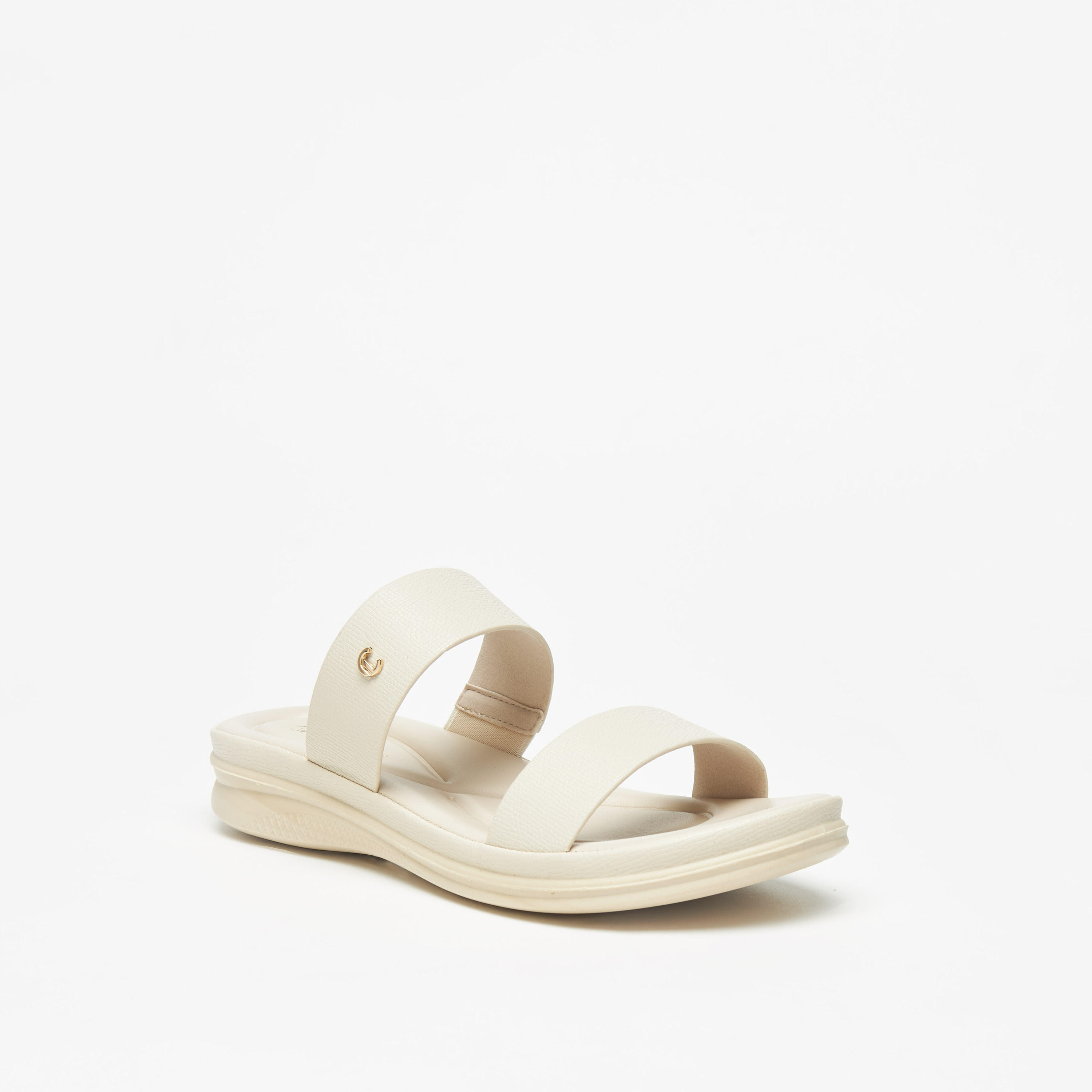 صندل سهل الارتداء بارز الملمس بمقدمة مفتوحة من لو كونفورت-women-shoes-flats-sandals-image-1