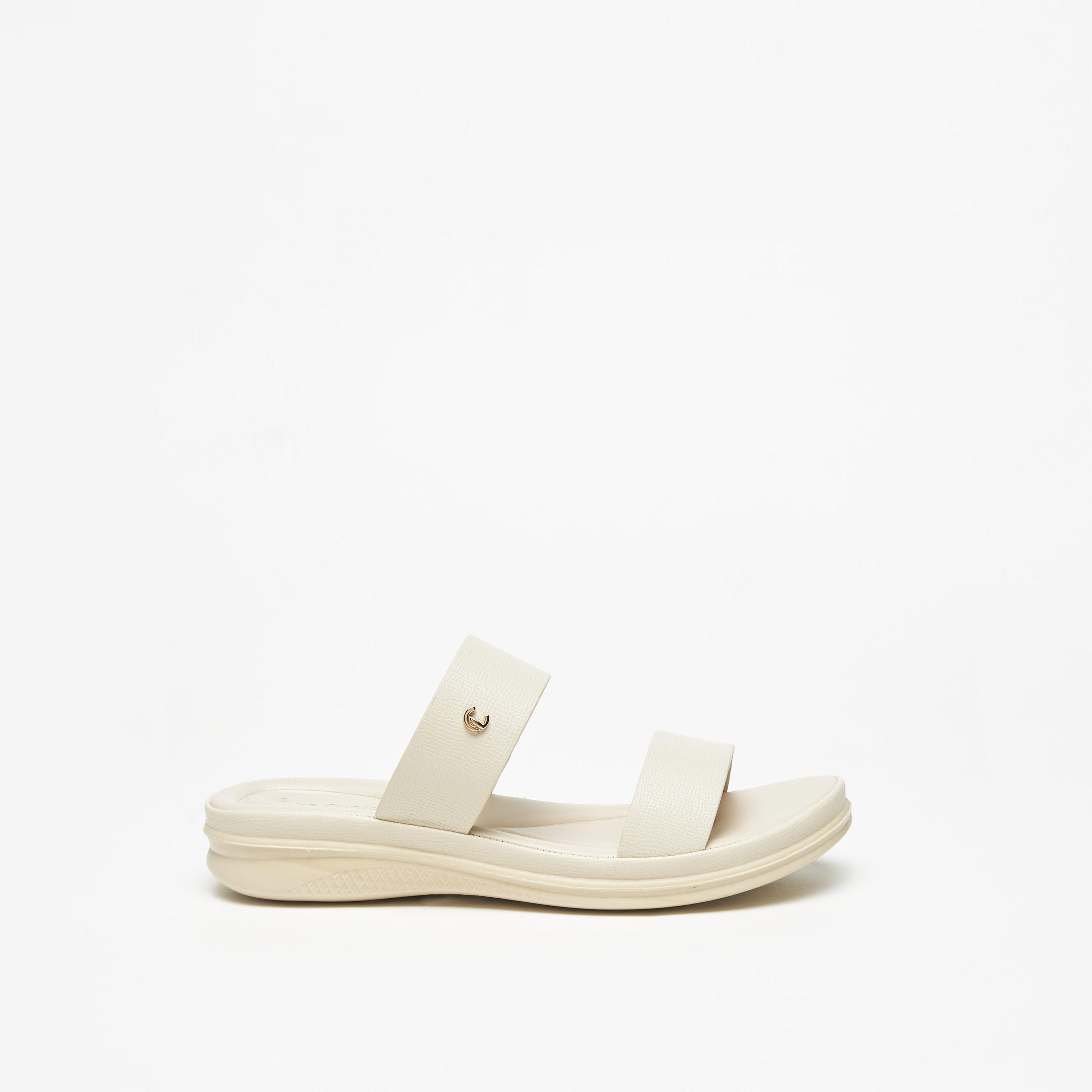 صندل سهل الارتداء بارز الملمس بمقدمة مفتوحة من لو كونفورت-women-shoes-flats-sandals-image-3