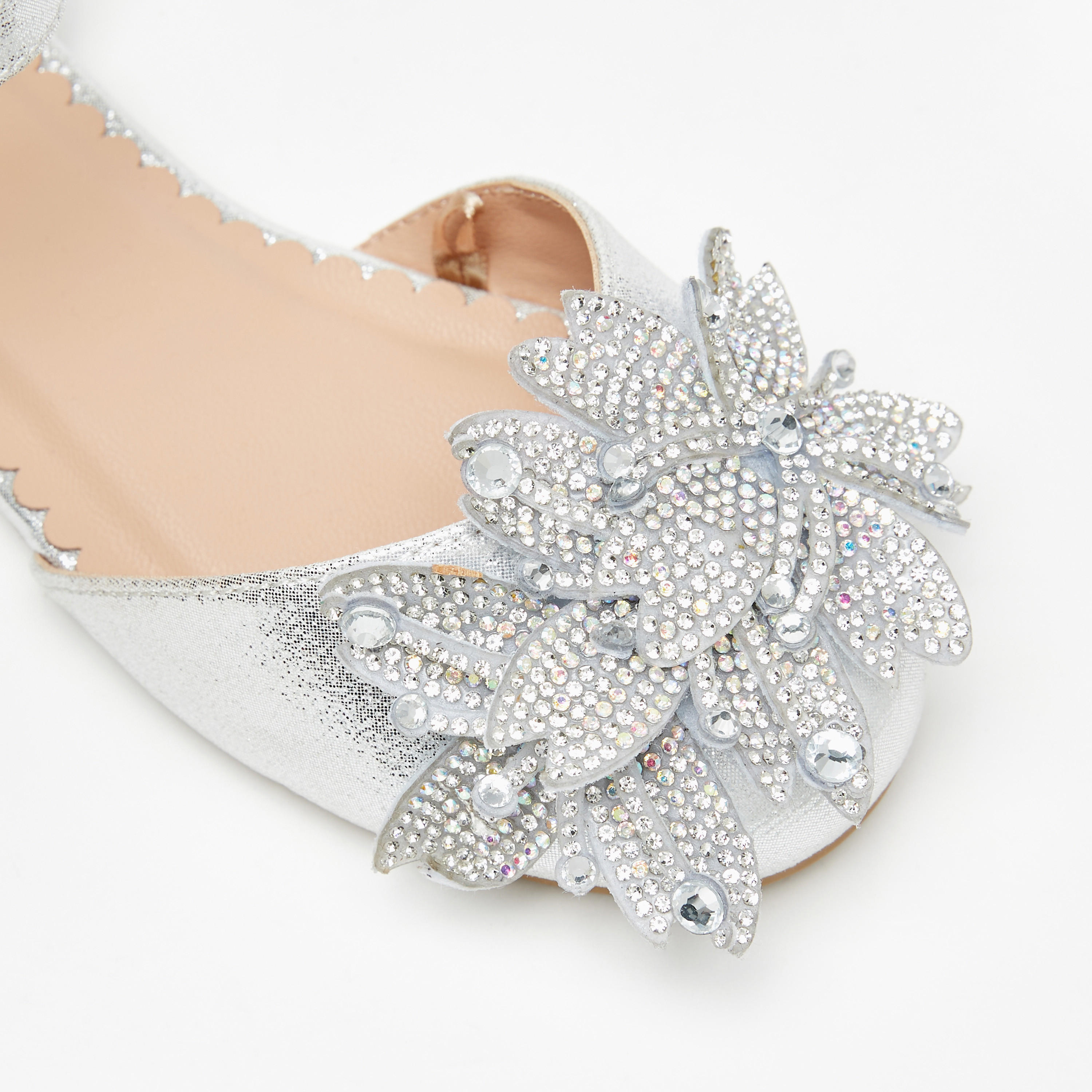 Celeste Girls' Floral Accent Flat Sandals with Hook and Loop Closure-girls-shoes-ballerinas-image-10