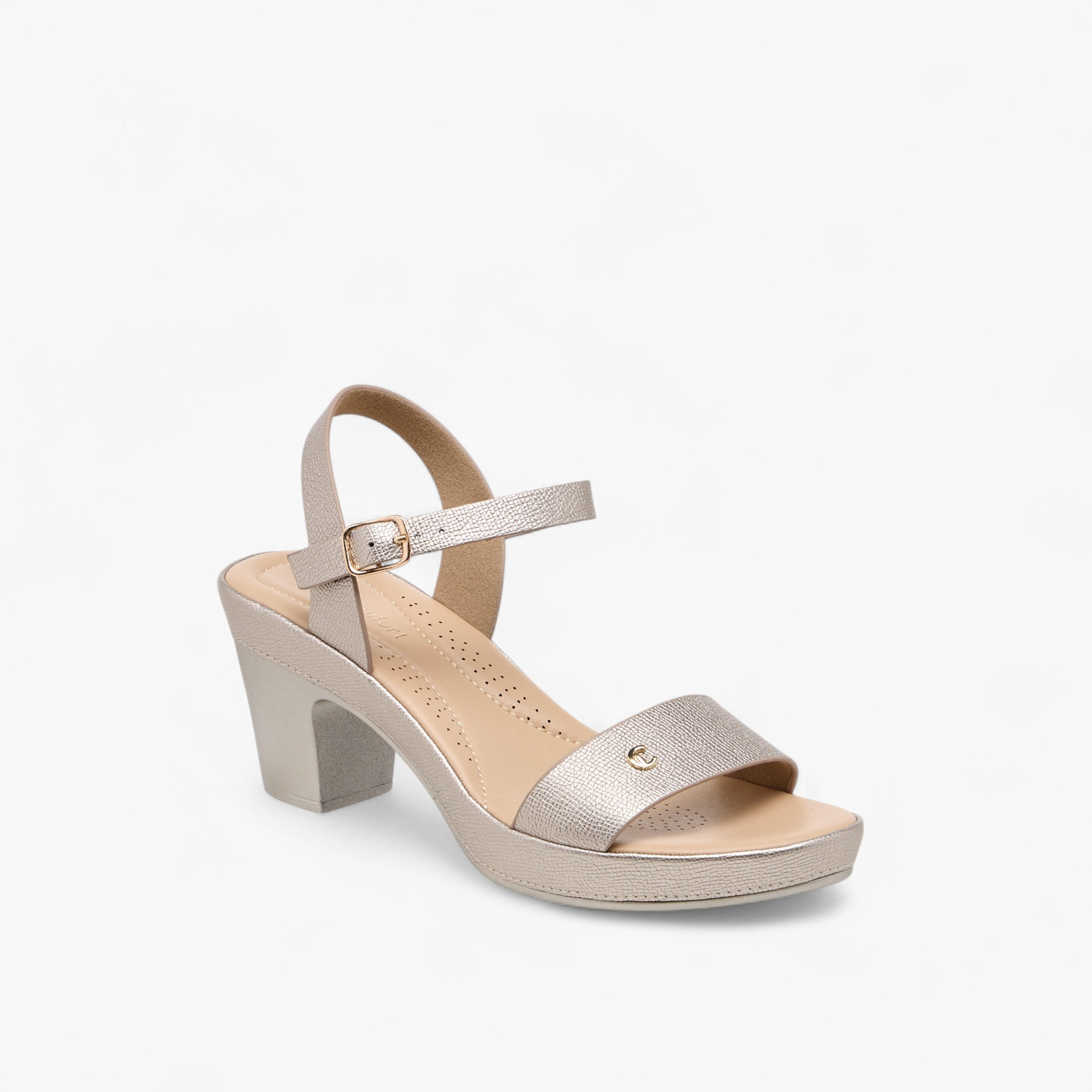 Le Confort Textured Strap Sandals with Block Heel-women-shoes-sandals-heeled-image-2