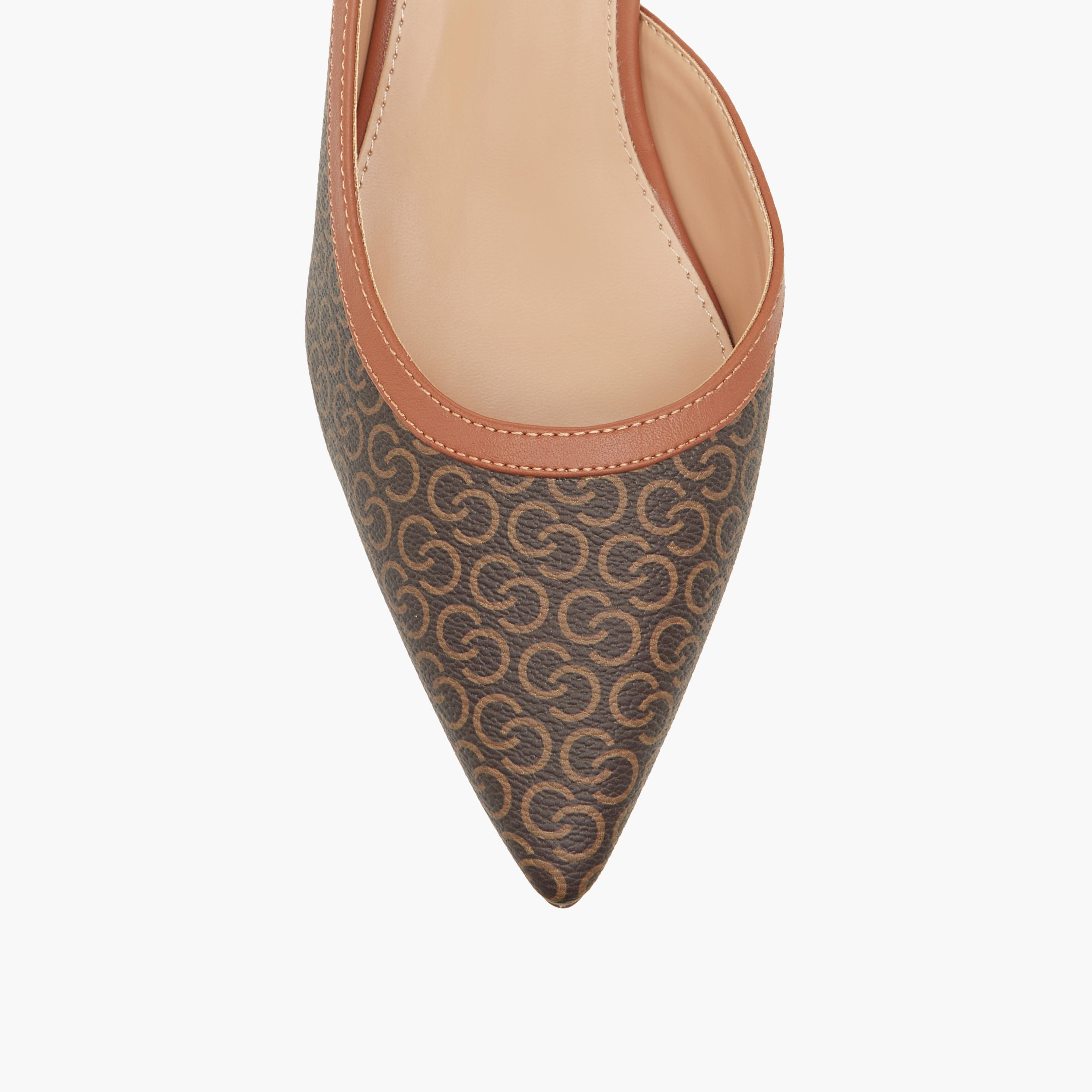 Celeste Women's Monogram Print Shoes with Buckle Closure and Kitten Heels-women-shoes-heels-image-4