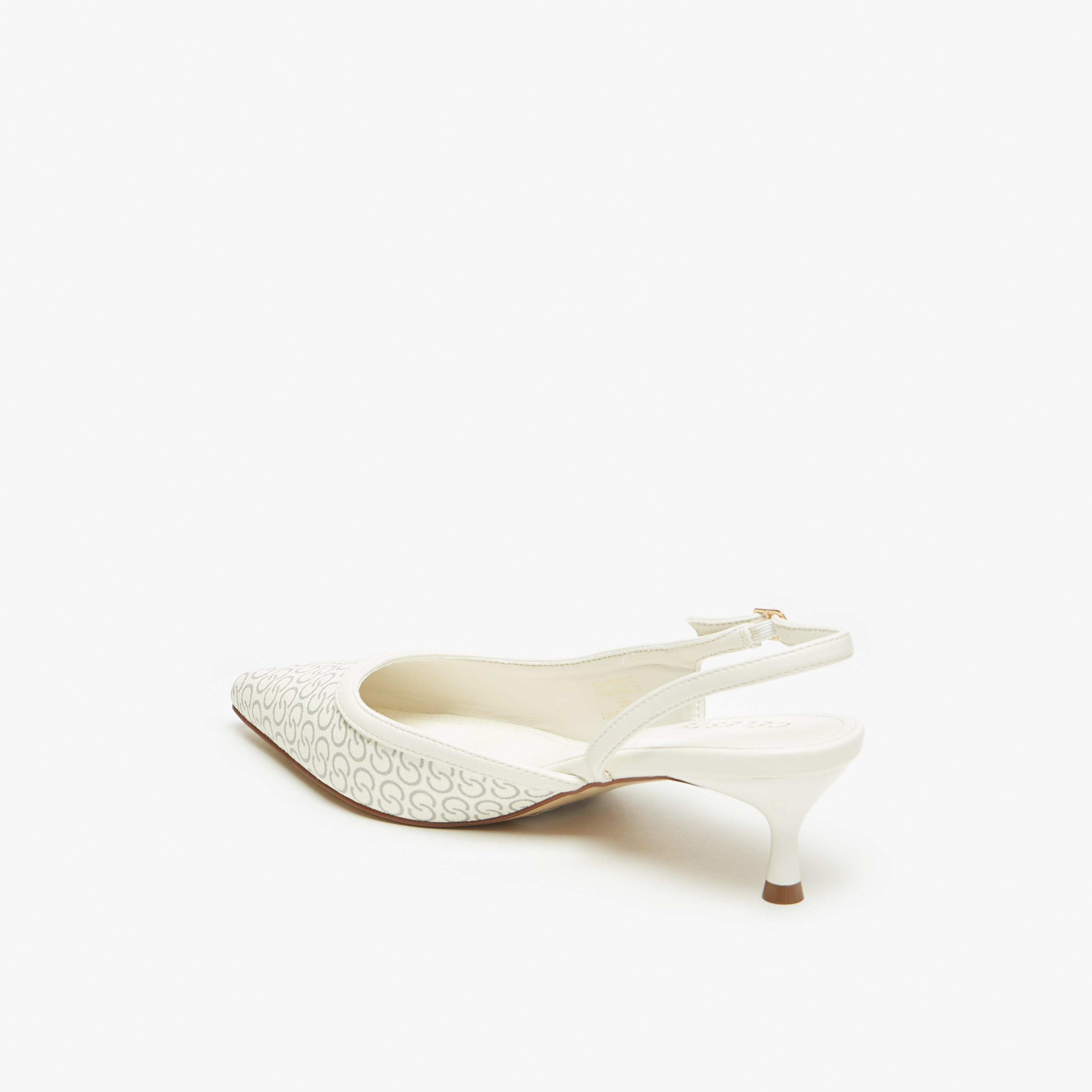 Celeste Women's All-Over Monogram Print Pumps with Buckle Closure and Kitten Heels-women-shoes-heels-image-2