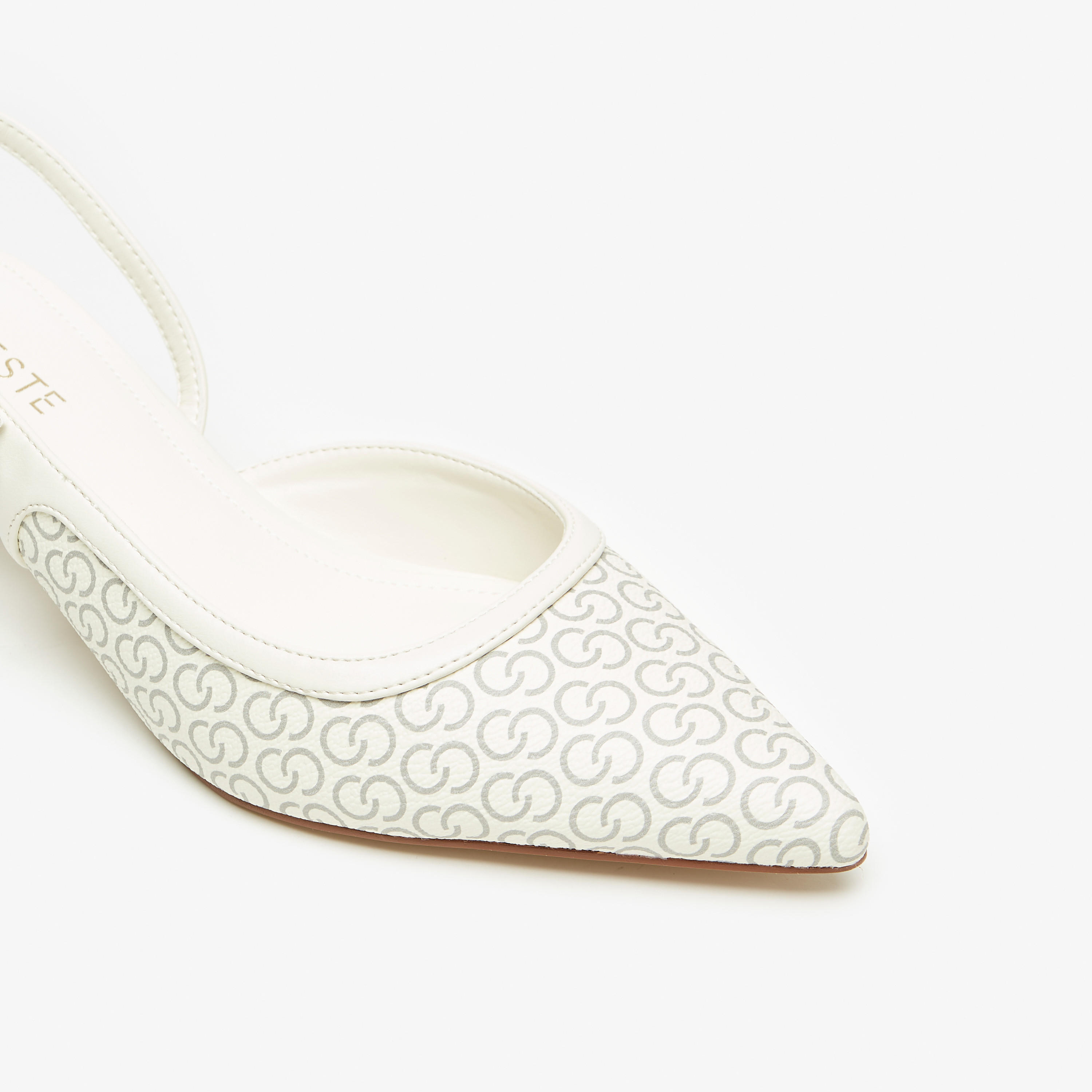 Celeste Women's All-Over Monogram Print Pumps with Buckle Closure and Kitten Heels-women-shoes-heels-image-5