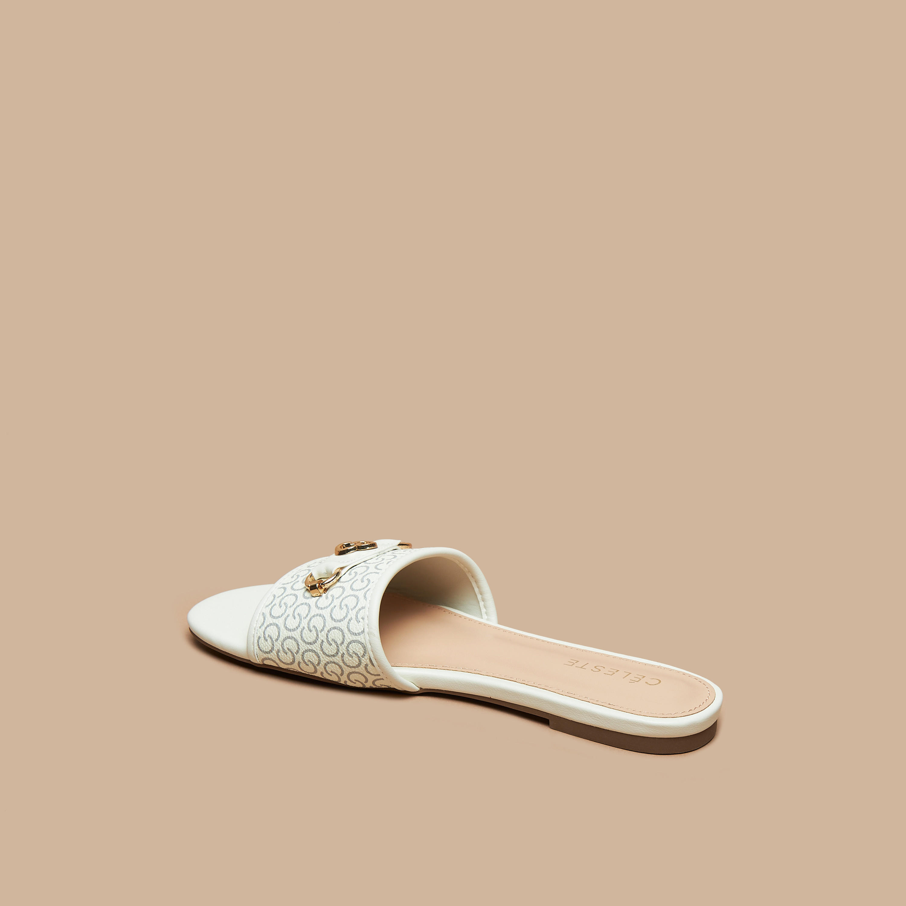 Celeste Women's Monogram Print Slip-On Flat Sandals-women-shoes-flats-sandals-image-2